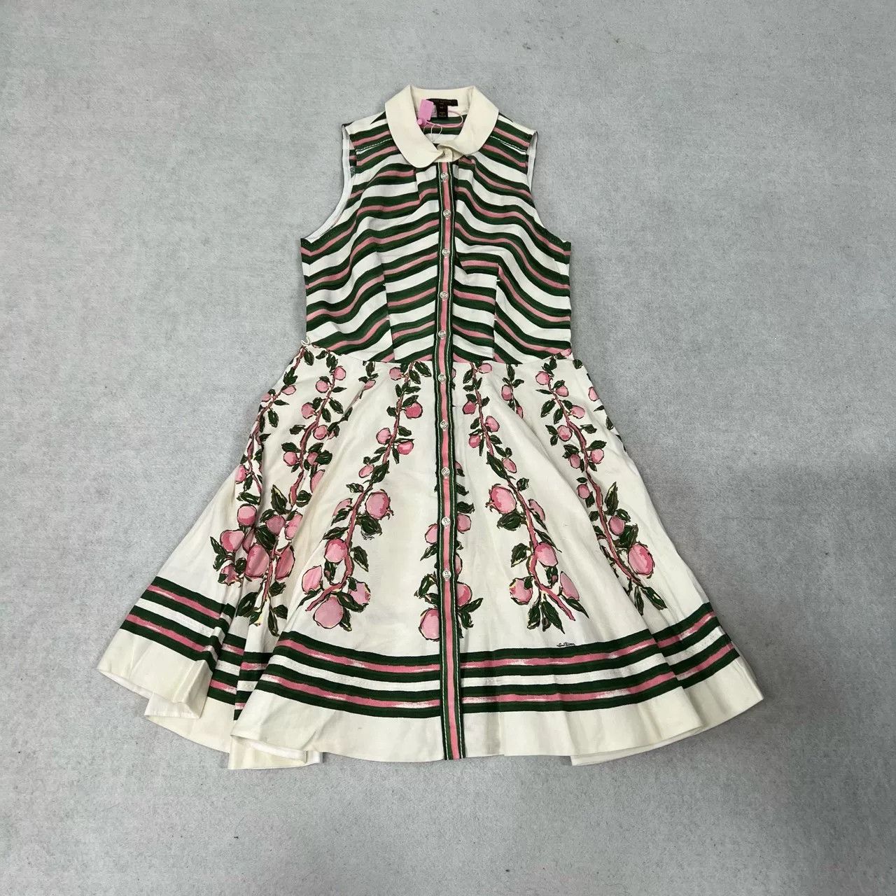 Louis Vuitton Louis Vuitton Floral Stripe Silk Dress Size S / US 4 / IT 40 - 2 Thumbnail