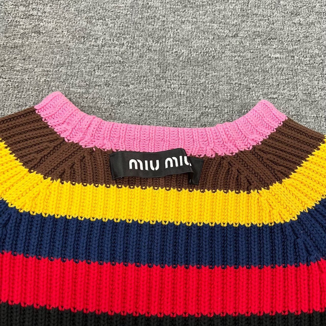 Miu Miu Miu Miu Rainbow Stripe Short Knit Sweater Size M / US 6-8 / IT 42-44 - 6 Thumbnail