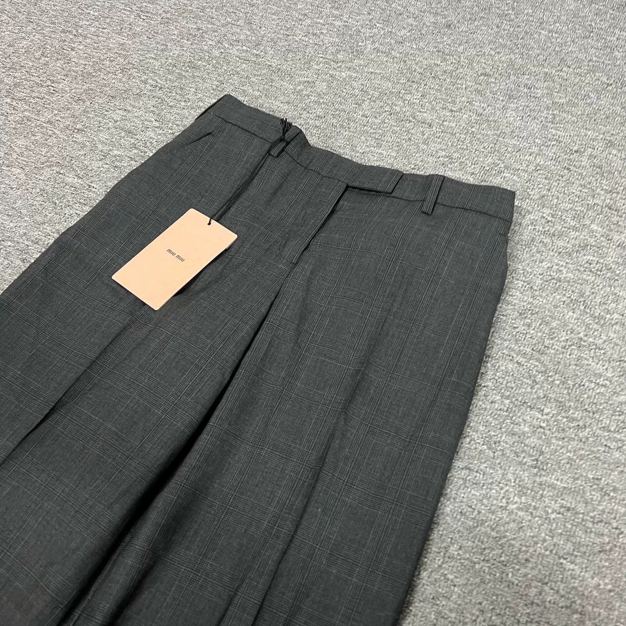 Miu Miu Miu Miu Gray Wide-Leg Pants Size 38 Size 38" / US 16 / IT 52 - 3 Thumbnail