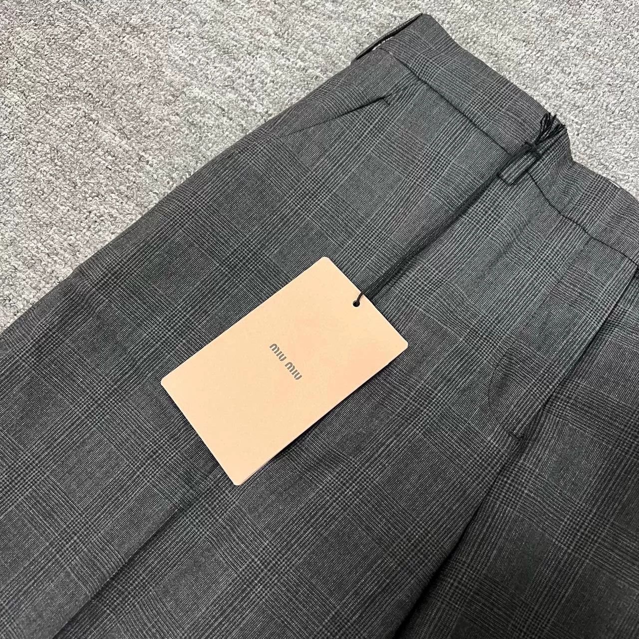 Miu Miu Miu Miu Gray Wide-Leg Pants Size 38 Size 38" / US 16 / IT 52 - 4 Thumbnail