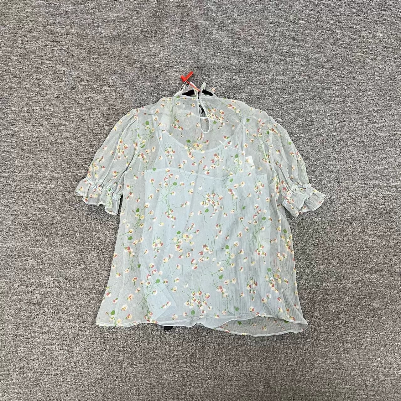 Miu Miu Miu Miu Spring Summer Floral Silk Blouse Size XS / US 0-2 / IT 36-38 - 3 Thumbnail