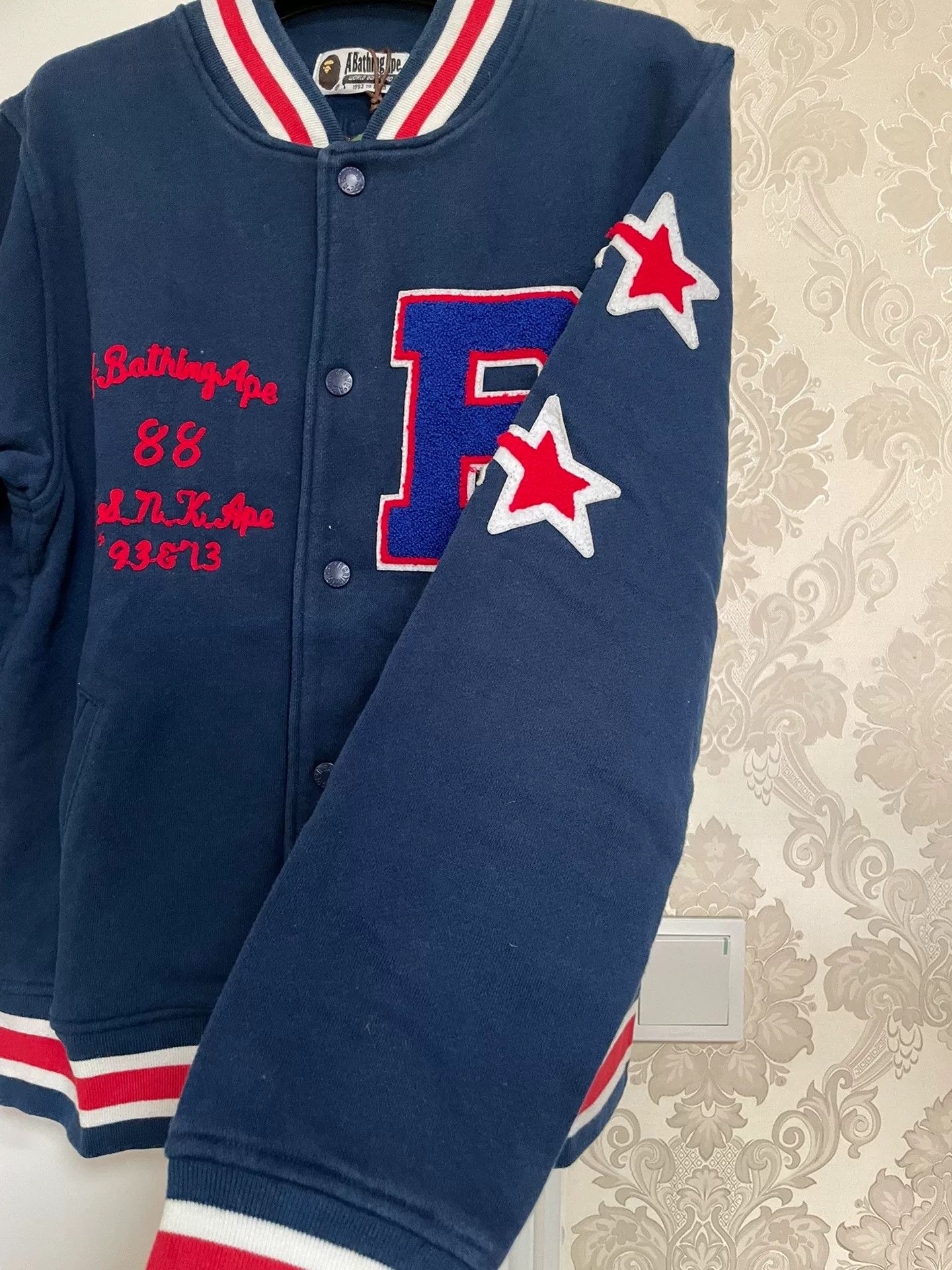 Bape BAPE Star Letter Navy Baseball Jacket Size M / US 6-8 / IT 42-44 - 5 Thumbnail