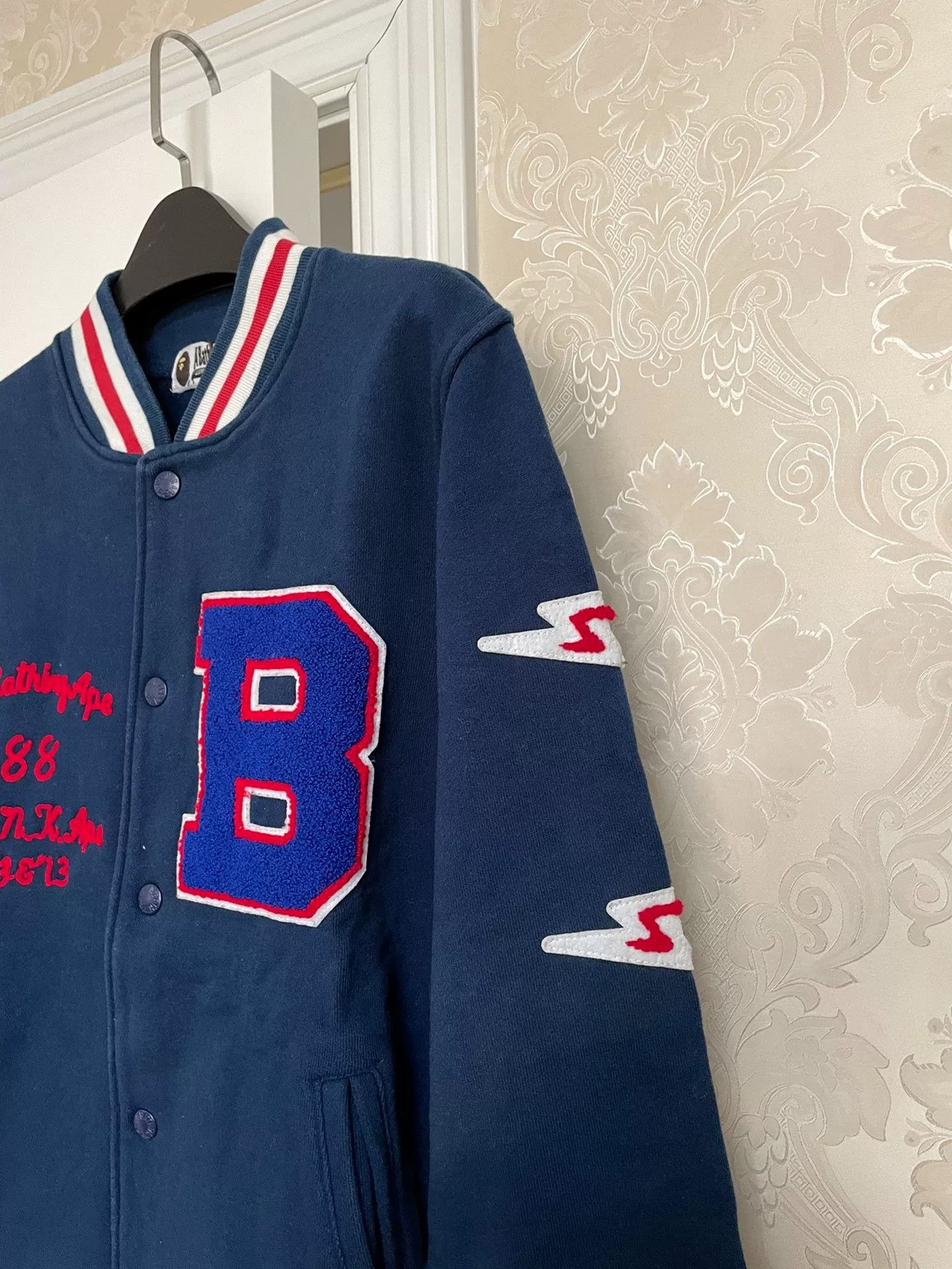 Bape BAPE Star Letter Navy Baseball Jacket Size M / US 6-8 / IT 42-44 - 4 Thumbnail
