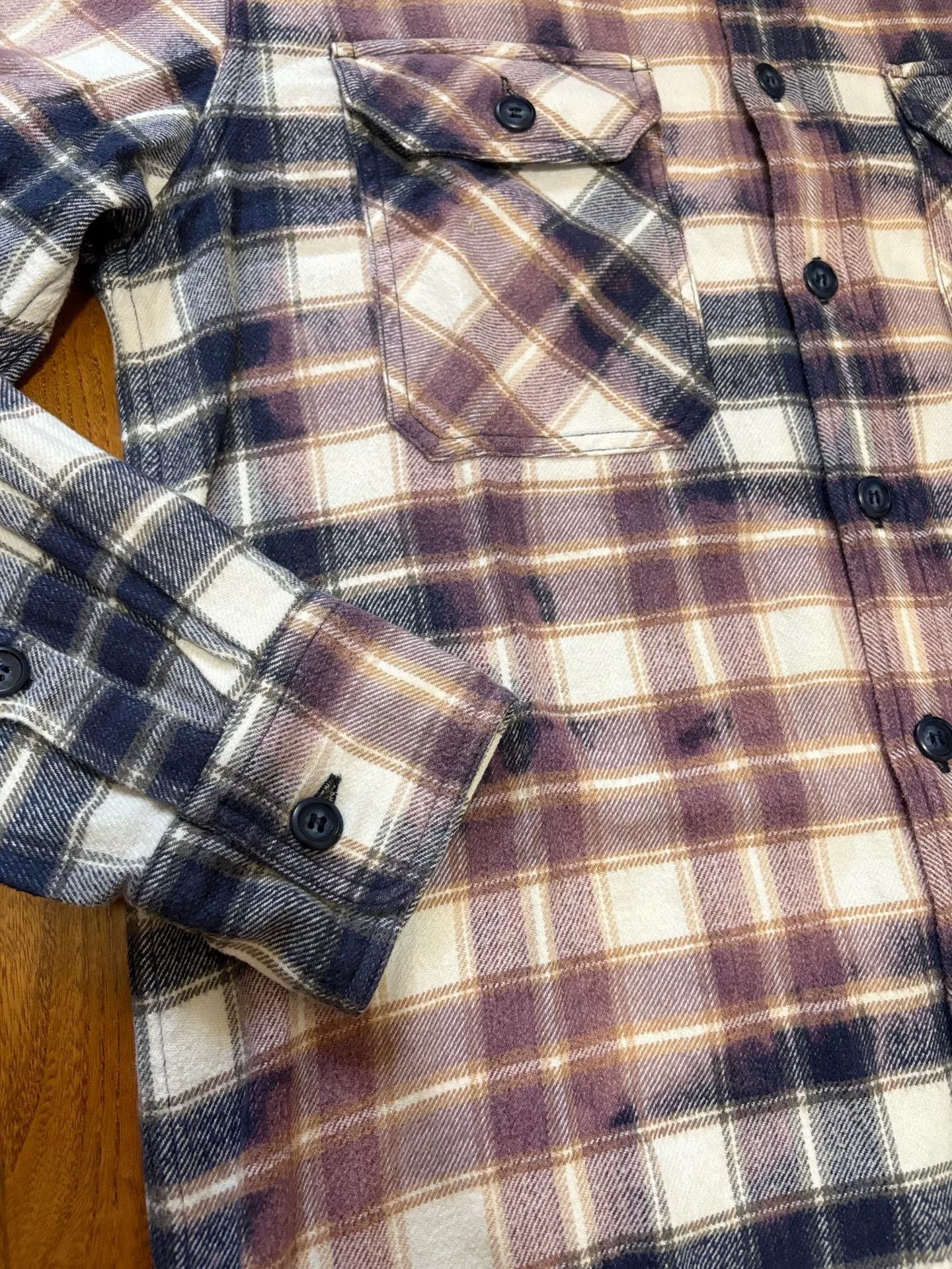 Descendant Descendant Moss Check Tie-Dye Long-Sleeve Shirt Size US S / EU 44-46 / 1 - 4 Thumbnail