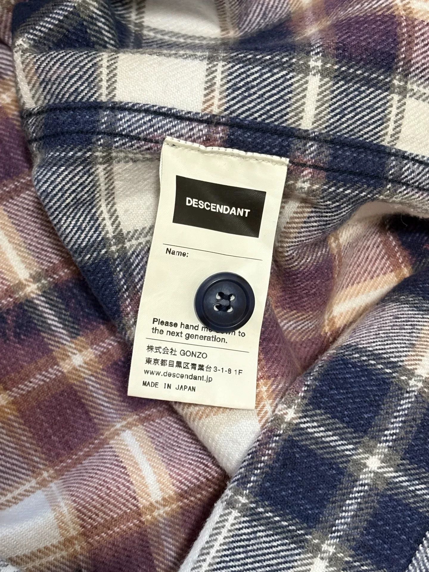 Descendant Descendant Moss Check Tie-Dye Long-Sleeve Shirt Size US S / EU 44-46 / 1 - 6 Thumbnail