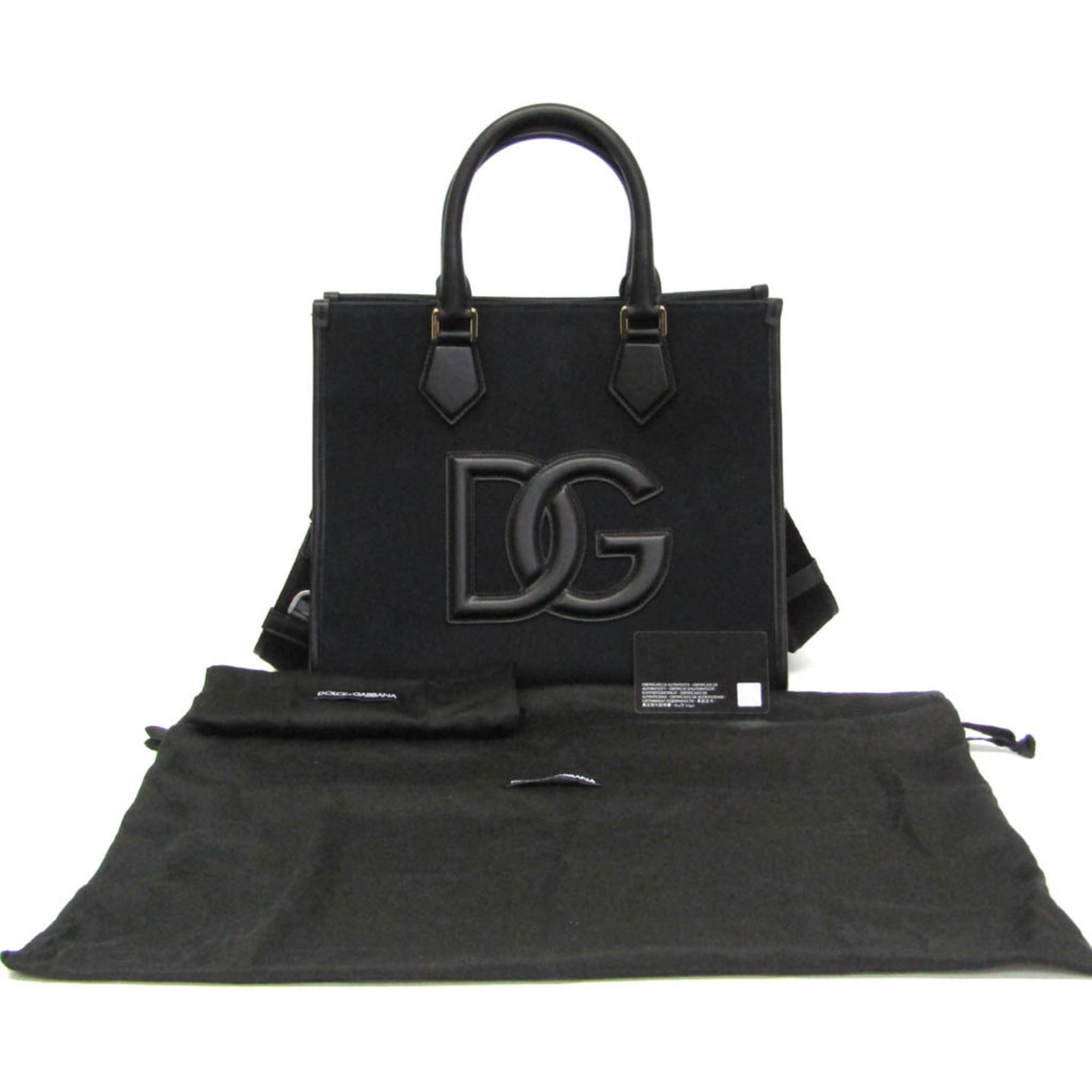Dolce & Gabbana Dolce & Gabbana DG Logo Shopping Bag BM2012 AA451 Women's Canvas,Leather Shoulder Bag,Tote Bag Black Size ONE SIZE - 2 Thumbnail
