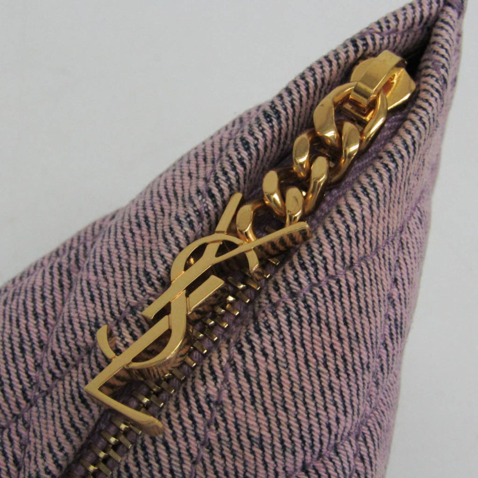 Yves Saint Laurent Yves Saint Laurent Cassandra Mini Pouch 669925 Women's Cotton Coin Purse/coin Case Pink Size ONE SIZE - 9 Thumbnail