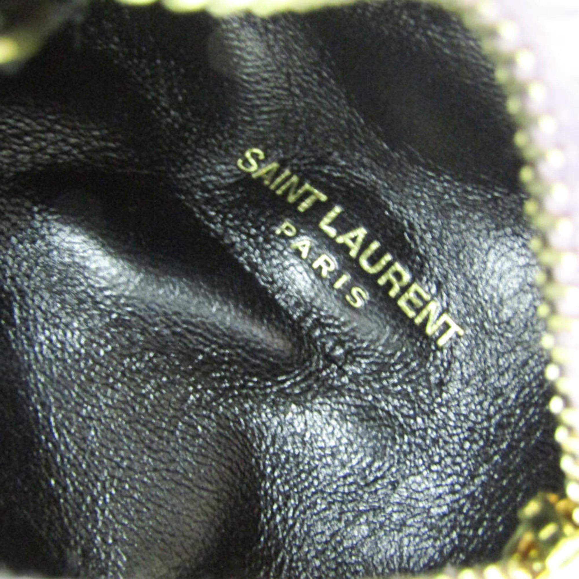 Yves Saint Laurent Yves Saint Laurent Cassandra Mini Pouch 669925 Women's Cotton Coin Purse/coin Case Pink Size ONE SIZE - 10 Thumbnail