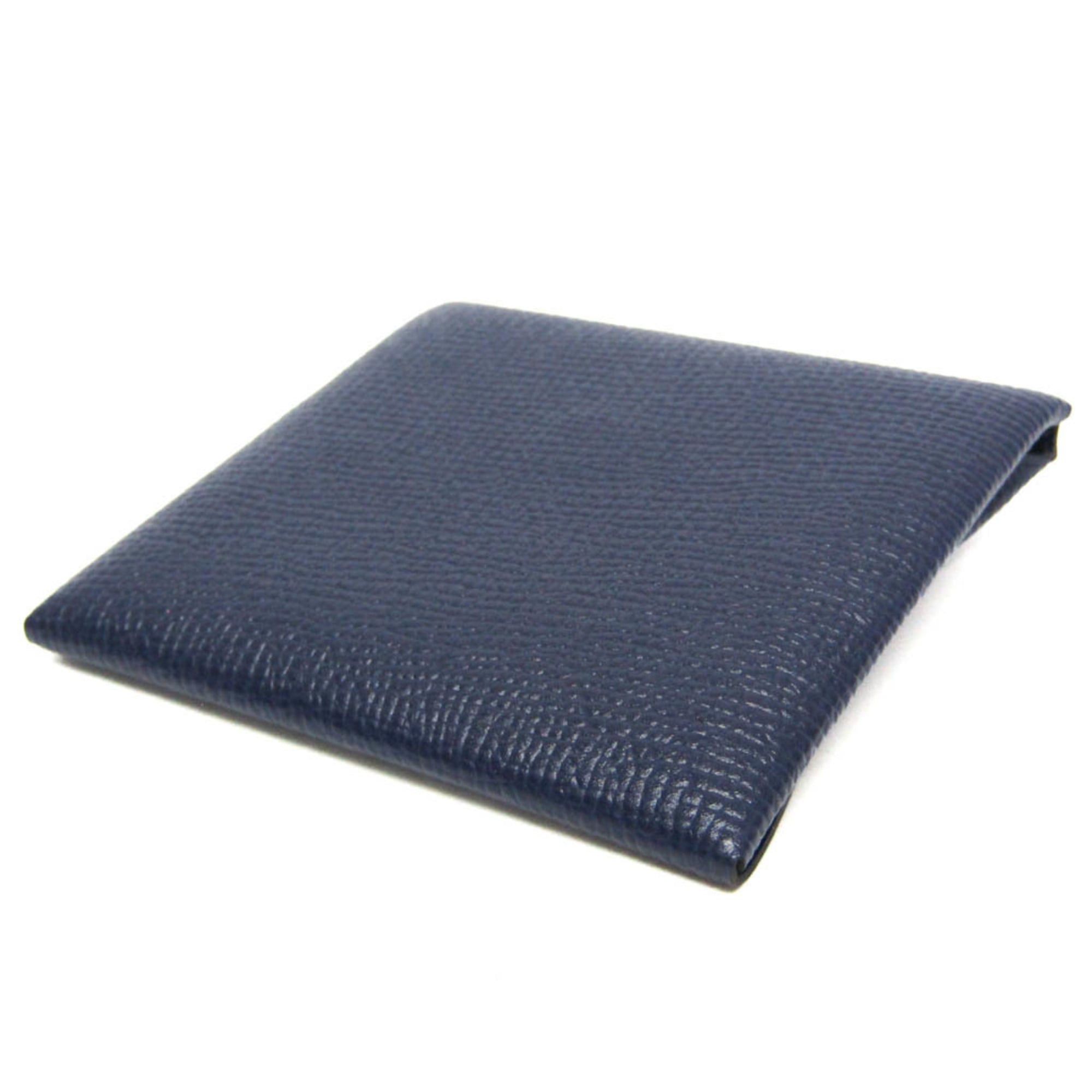 Hermes Hermes Bastia Men,Women Chevre Leather Coin Purse/coin Case Navy Size ONE SIZE - 3 Thumbnail