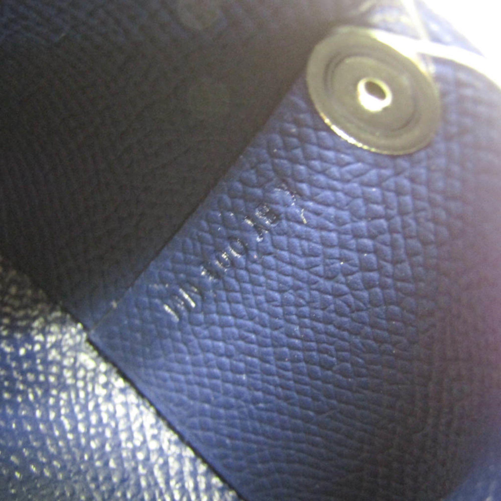 Hermes Hermes Bastia Men,Women Chevre Leather Coin Purse/coin Case Navy Size ONE SIZE - 9 Thumbnail