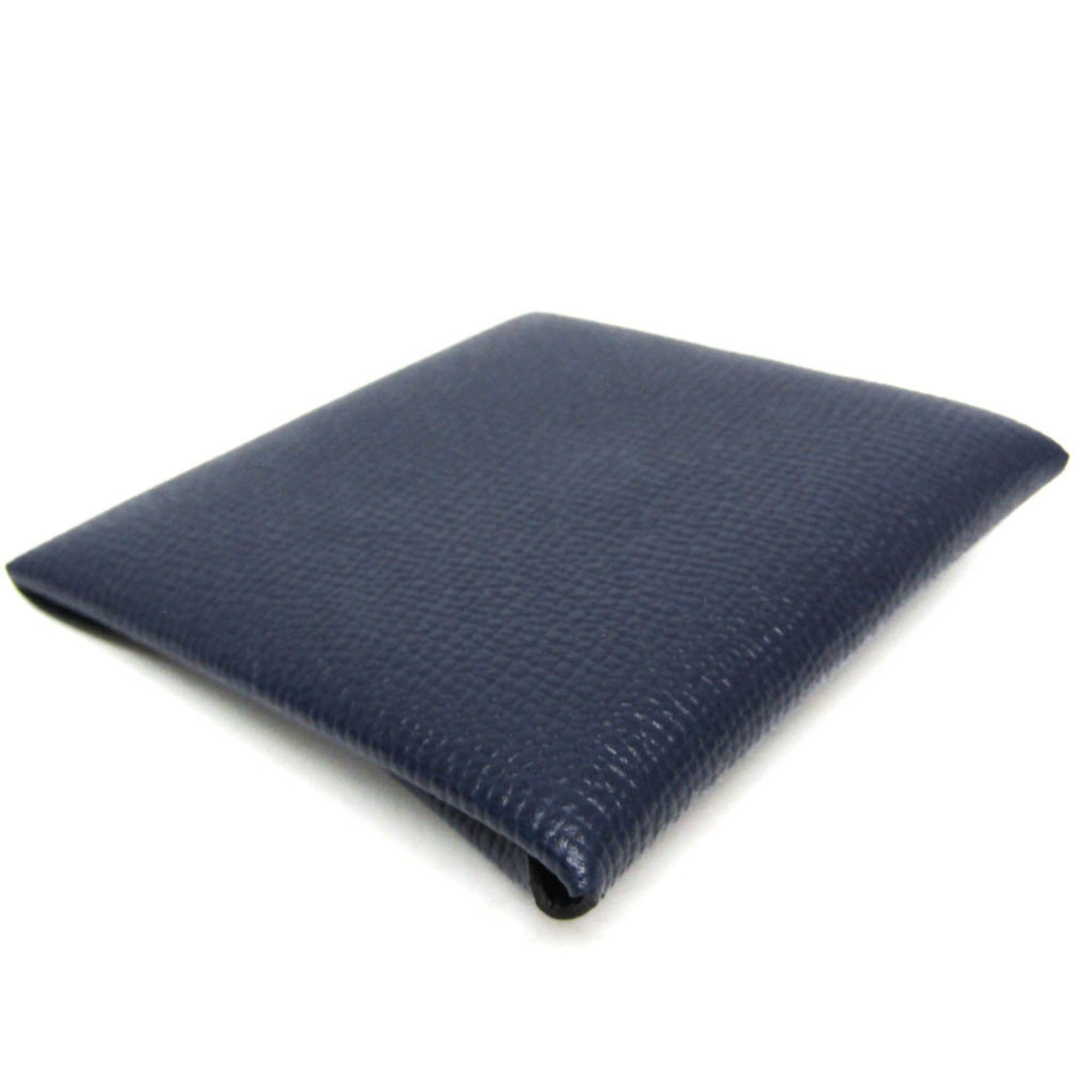 Hermes Hermes Bastia Men,Women Chevre Leather Coin Purse/coin Case Navy Size ONE SIZE - 7 Thumbnail