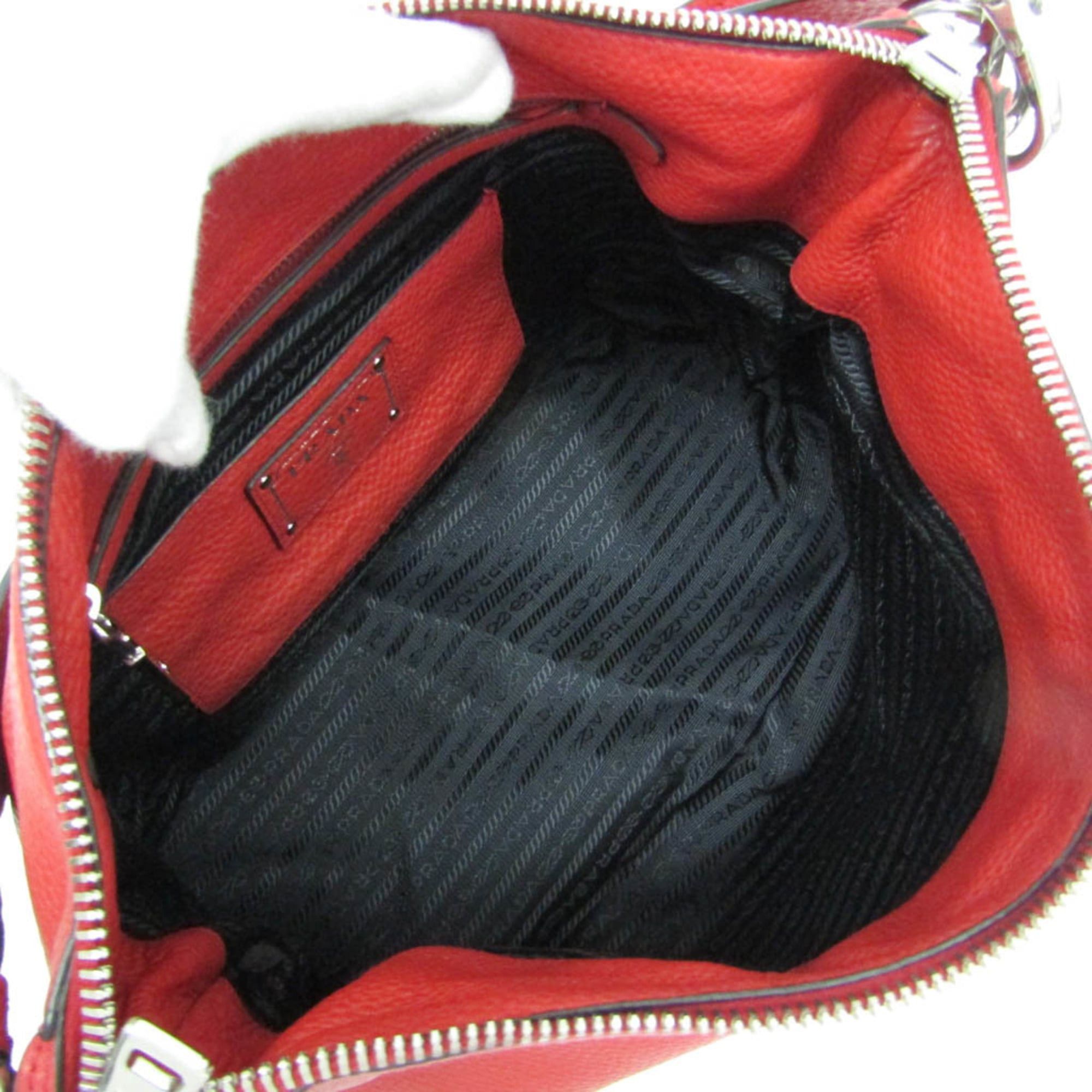Prada Prada VIT.DAINO BR5122 Women's Leather Shoulder Bag Red Color Size ONE SIZE - 3 Thumbnail