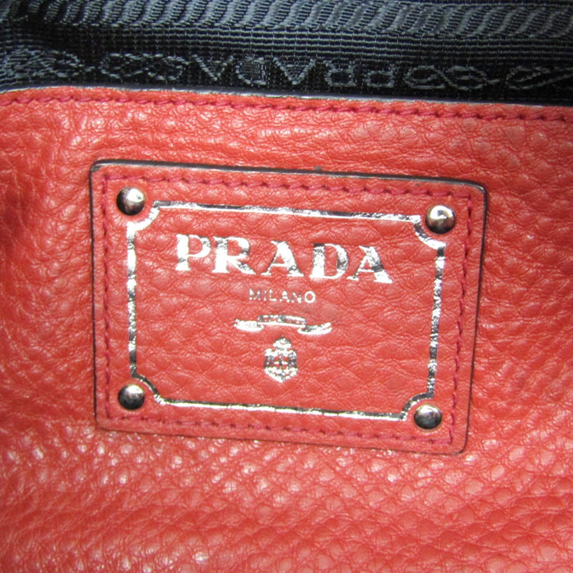 Prada Prada VIT.DAINO BR5122 Women's Leather Shoulder Bag Red Color Size ONE SIZE - 16 Thumbnail