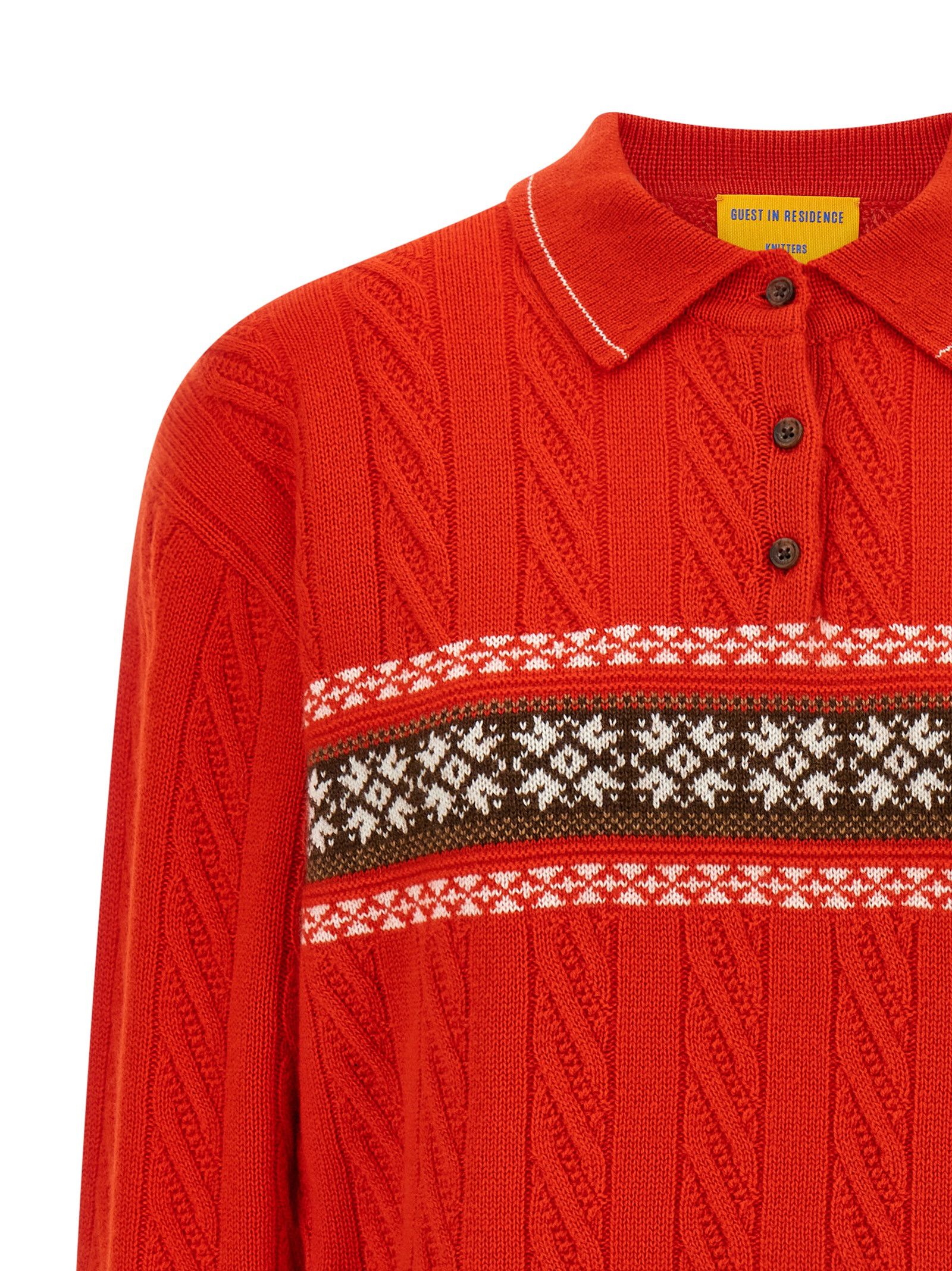 Guest in Residence 'Cable Collegiate Polo' sweater Size M / US 6-8 / IT 42-44 - 3 Thumbnail