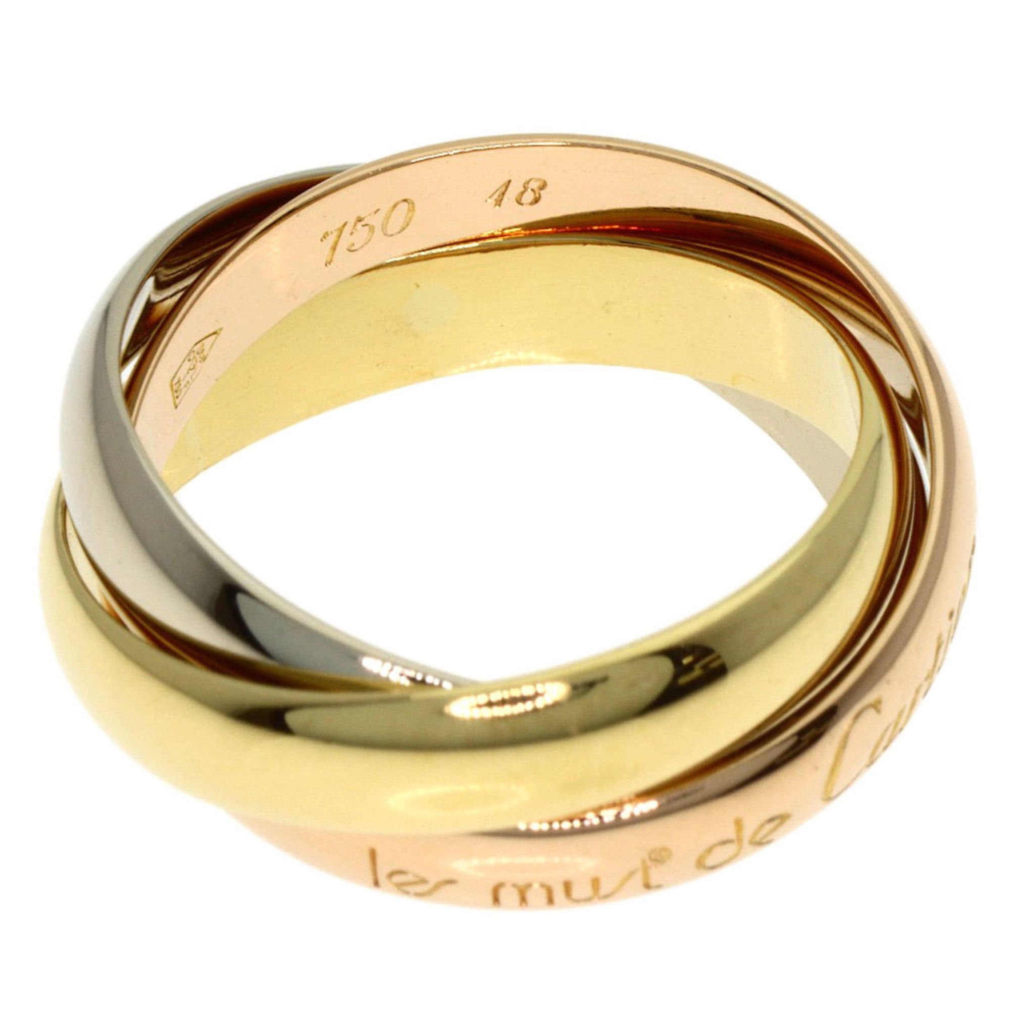 Cartier Cartier Trinity #48 Ring, 18K Yellow Gold/18KPG/18KWG, Women's Size ONE SIZE - 3 Thumbnail