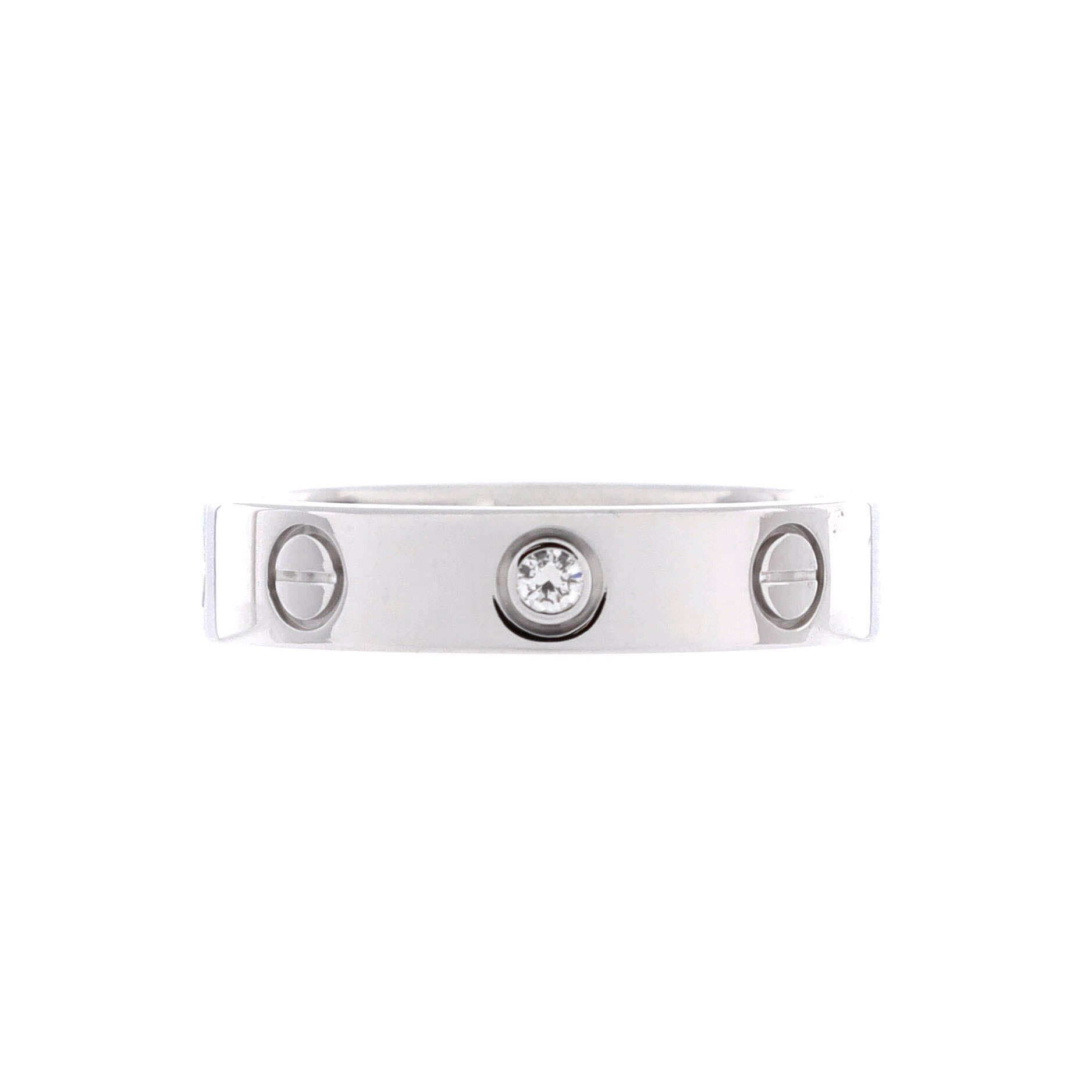 Cartier Love Wedding Band 1 Diamond Ring Size ONE SIZE - 3 Thumbnail