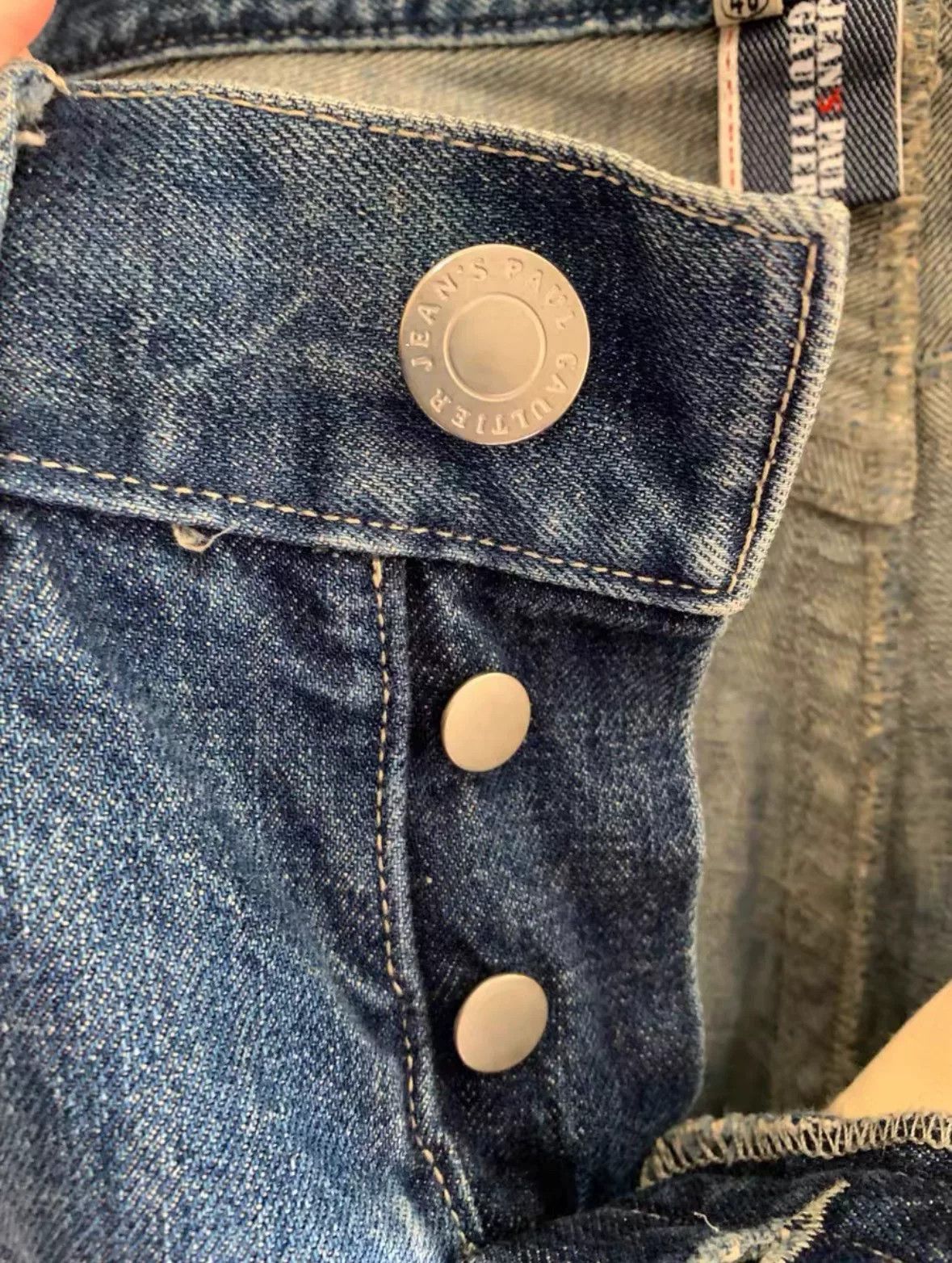 Jean Paul Gaultier Jean Paul Gaultier Ice Blue Knee Distress Jeans Size US 32 / EU 48 - 8 Thumbnail