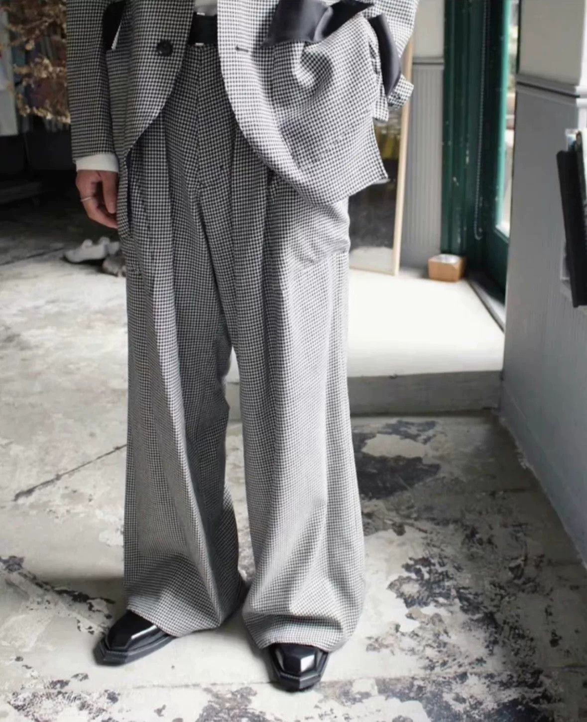 Sulvam Sulvam 20AW Houndstooth Wool Trousers Size US 28 / EU 44 - 4 Thumbnail