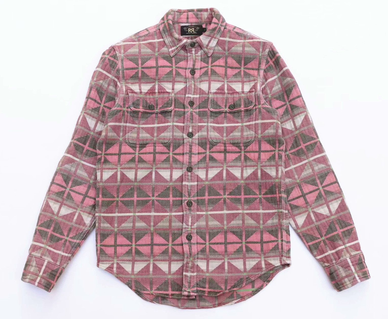 RRL Ralph Lauren RRL Vintage Distressed Pink Plaid Shirt Size US M / EU 48-50 / 2 - 3 Thumbnail