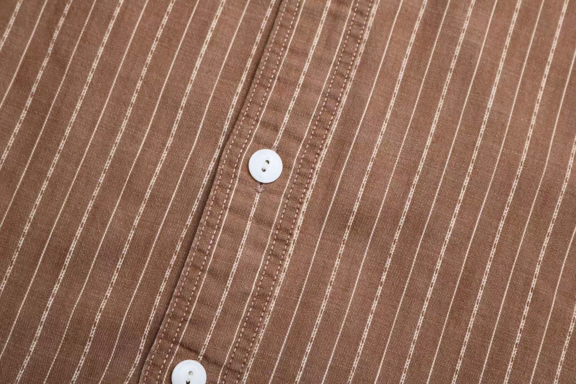 RRL Ralph Lauren RRL Vintage Distressed Brown Stripe Western Shirt Size US M / EU 48-50 / 2 - 5 Thumbnail