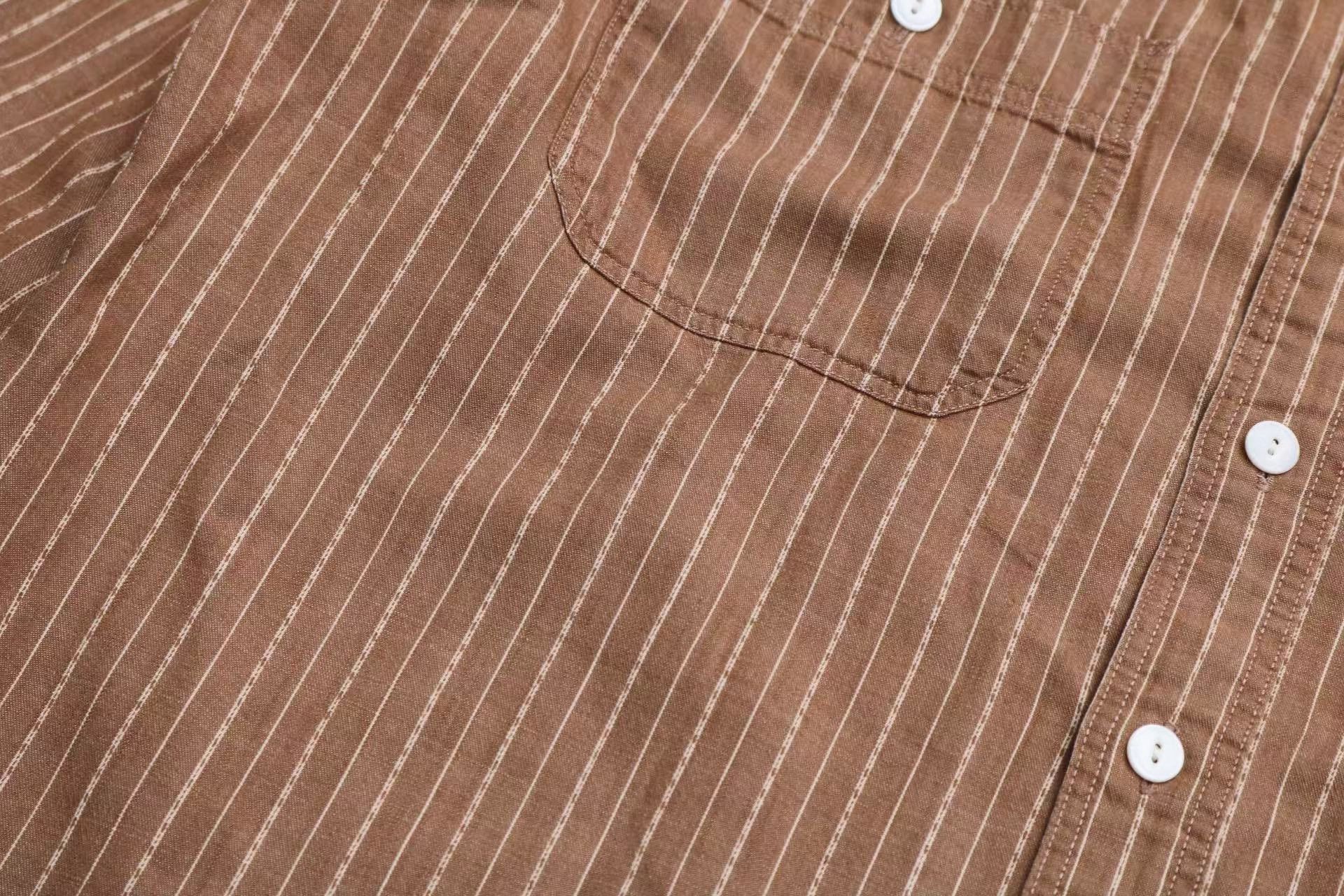 RRL Ralph Lauren RRL Vintage Distressed Brown Stripe Western Shirt Size US M / EU 48-50 / 2 - 4 Thumbnail