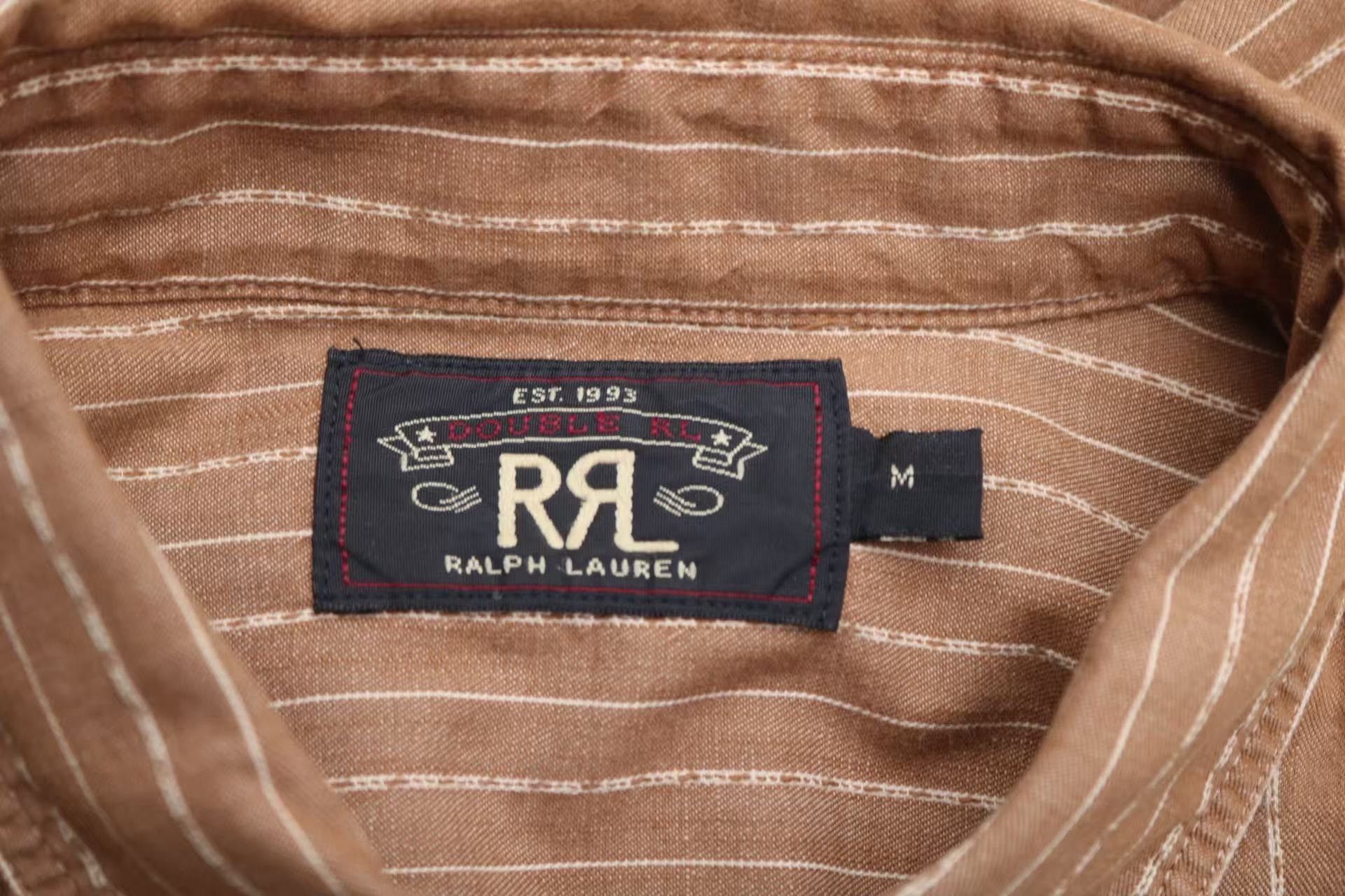 RRL Ralph Lauren RRL Vintage Distressed Brown Stripe Western Shirt Size US M / EU 48-50 / 2 - 6 Thumbnail
