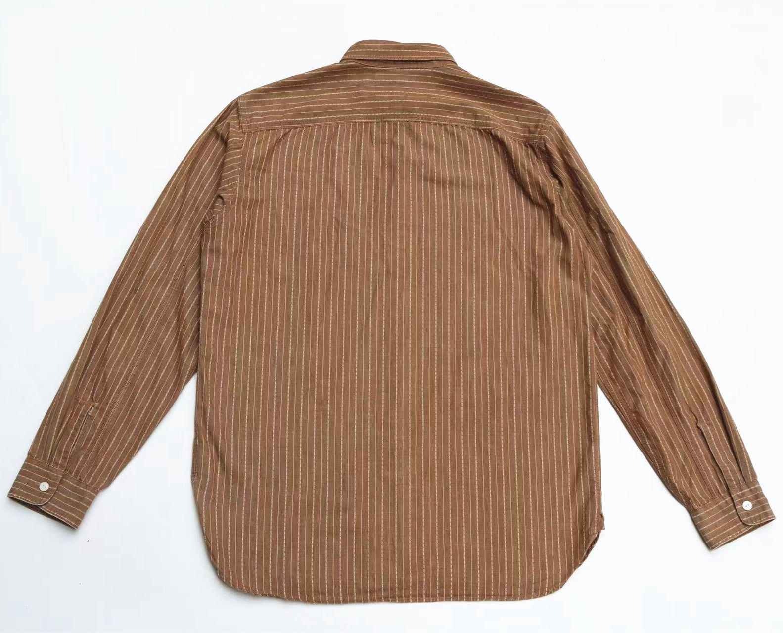 RRL Ralph Lauren RRL Vintage Distressed Brown Stripe Western Shirt Size US M / EU 48-50 / 2 - 2 Thumbnail