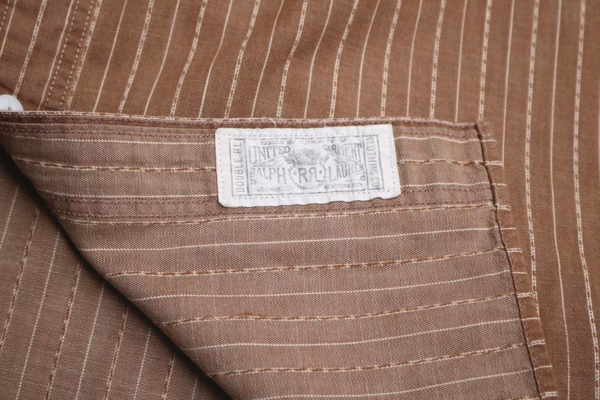 RRL Ralph Lauren RRL Vintage Distressed Brown Stripe Western Shirt Size US M / EU 48-50 / 2 - 7 Thumbnail