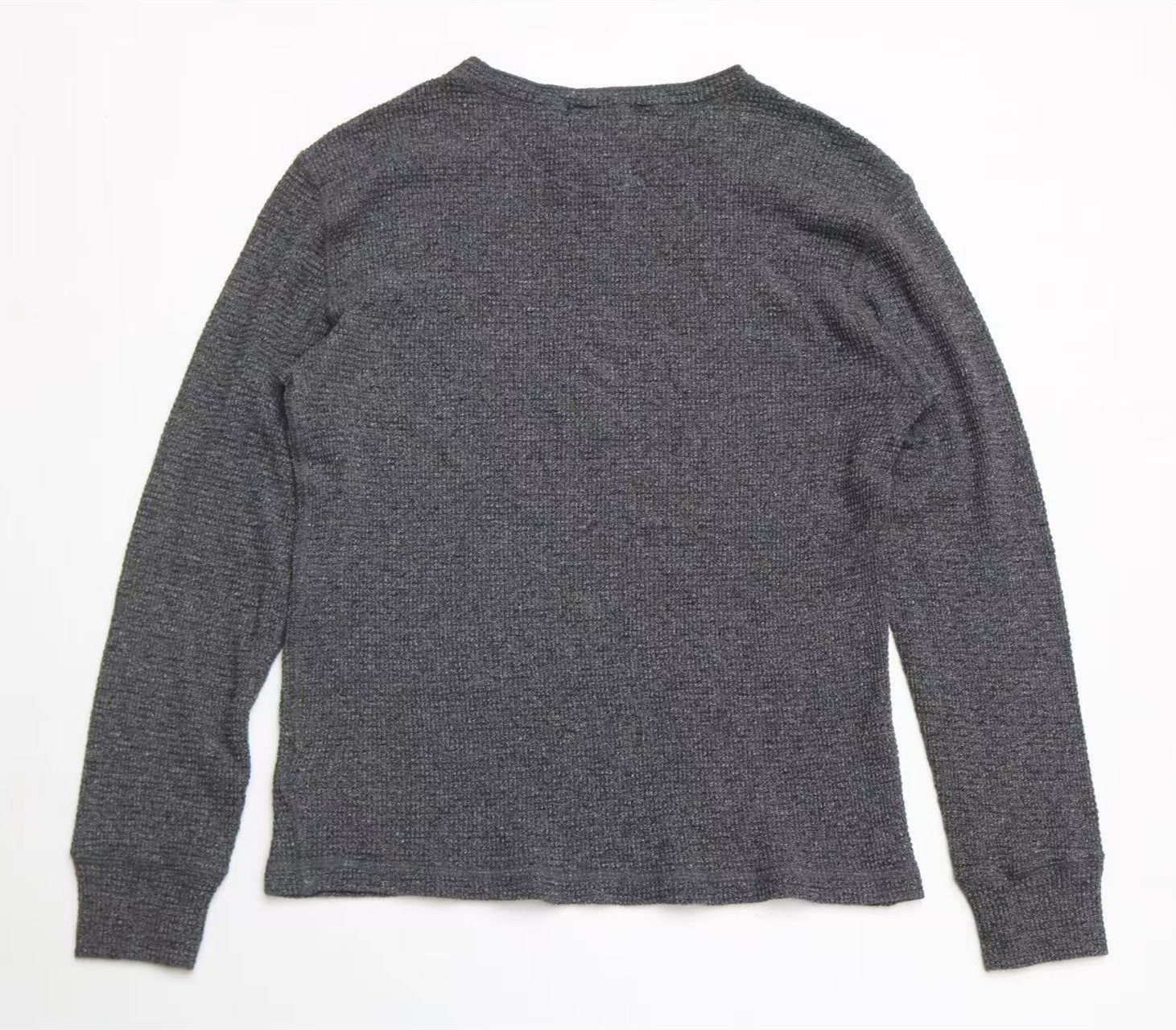 RRL Ralph Lauren RRL Vintage Distressed Gray Henley Long-Sleeve T-Shirt Size US S / EU 44-46 / 1 - 2 Thumbnail