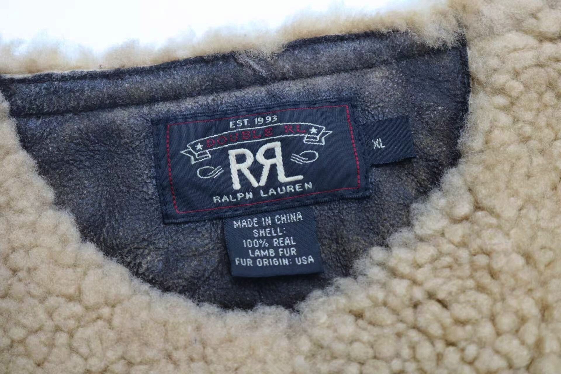 RRL Ralph Lauren RRL Vintage Shearling Leather Vest Size US XL / EU 56 / 4 - 7 Thumbnail