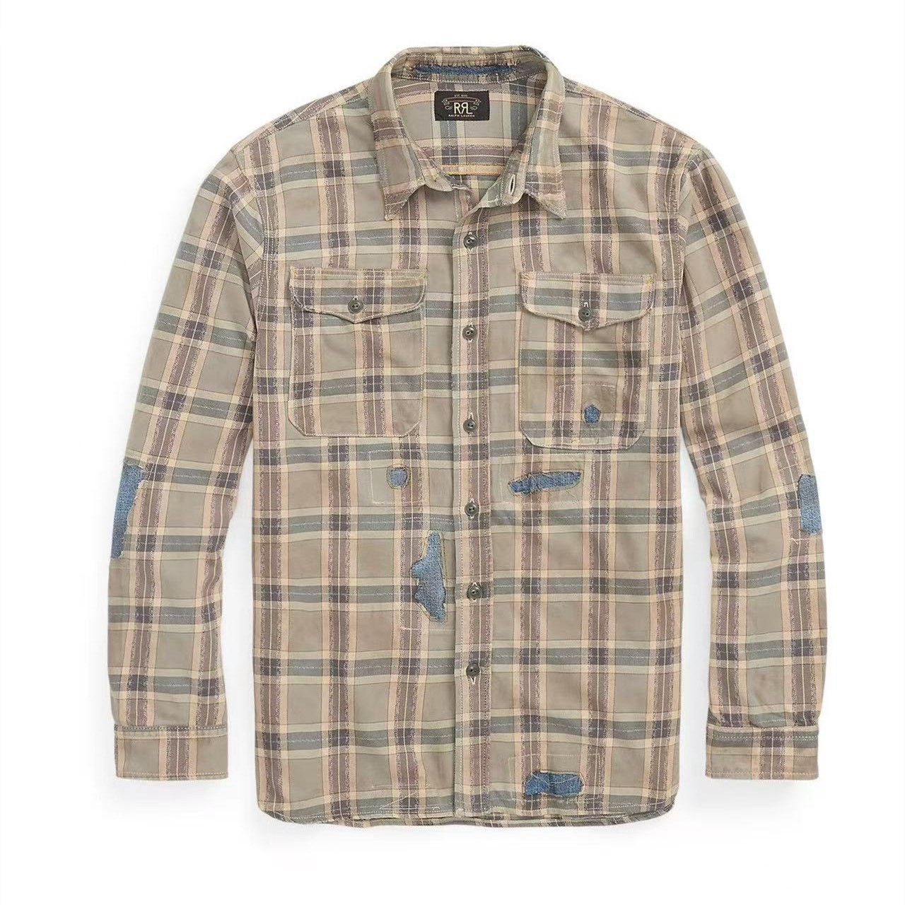 RRL Ralph Lauren RRL 2025 Vintage Patched Plaid Work Shirt Size US S / EU 44-46 / 1 - 9 Thumbnail
