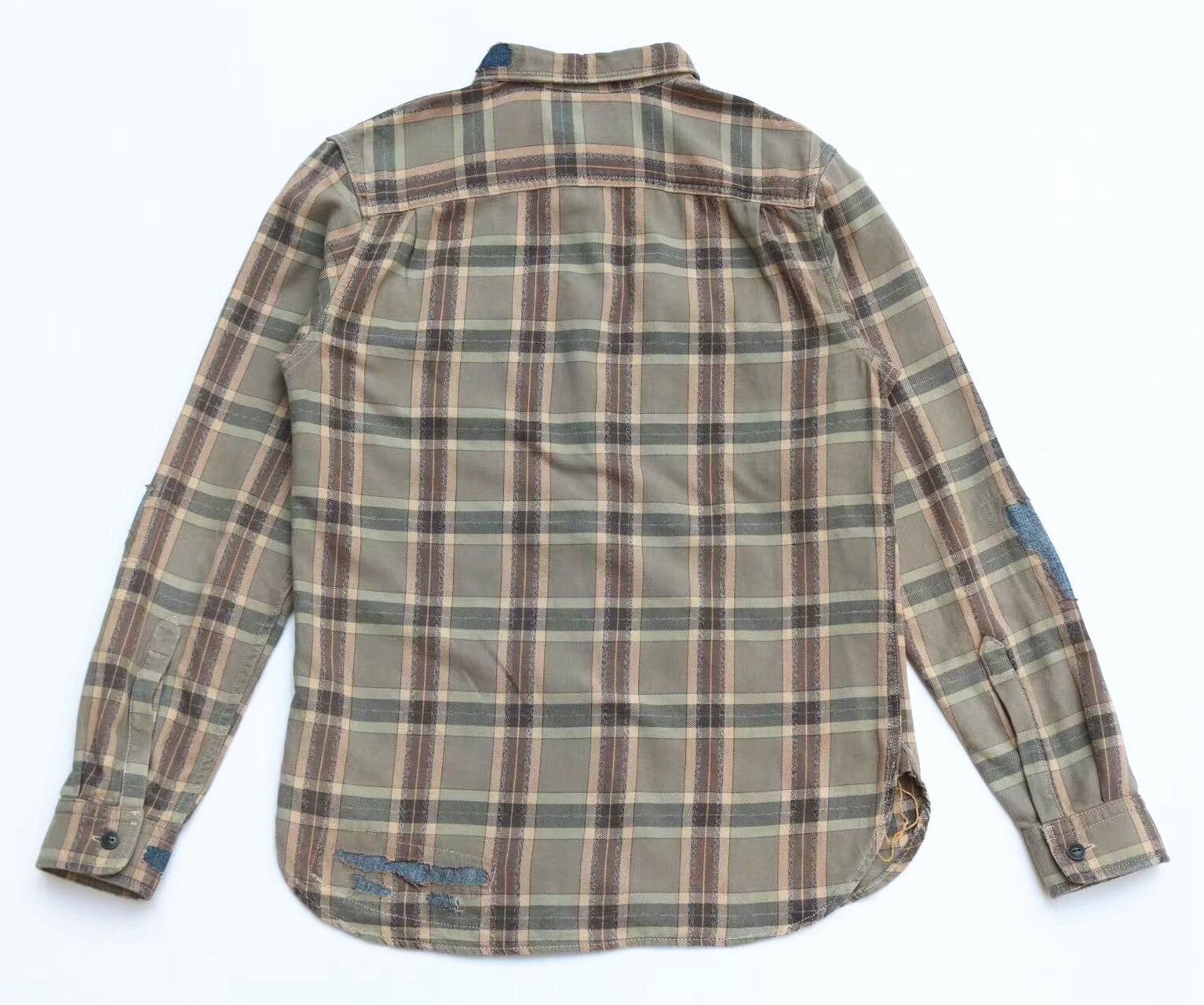 RRL Ralph Lauren RRL 2025 Vintage Patched Plaid Work Shirt Size US S / EU 44-46 / 1 - 2 Thumbnail