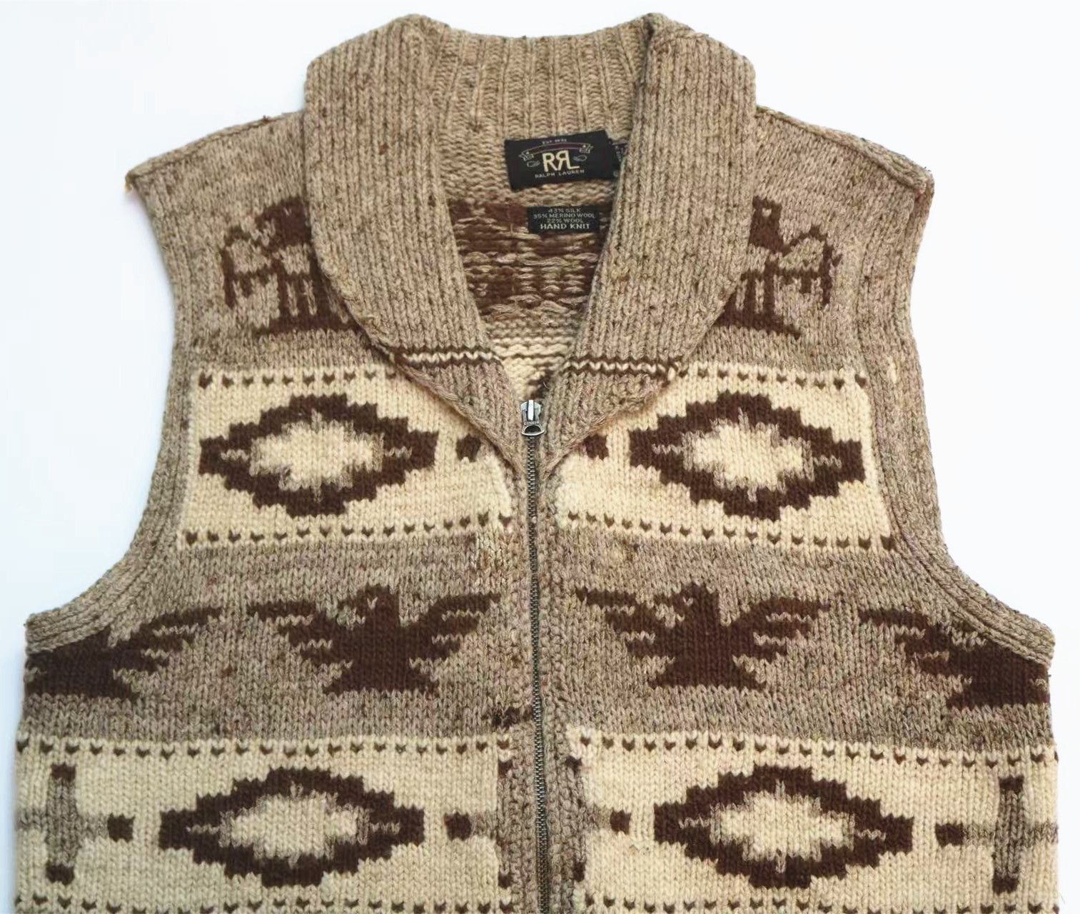 RRL Ralph Lauren RRL Vintage Navajo Thunderbird Wool Vest Size US L / EU 52-54 / 3 - 3 Thumbnail