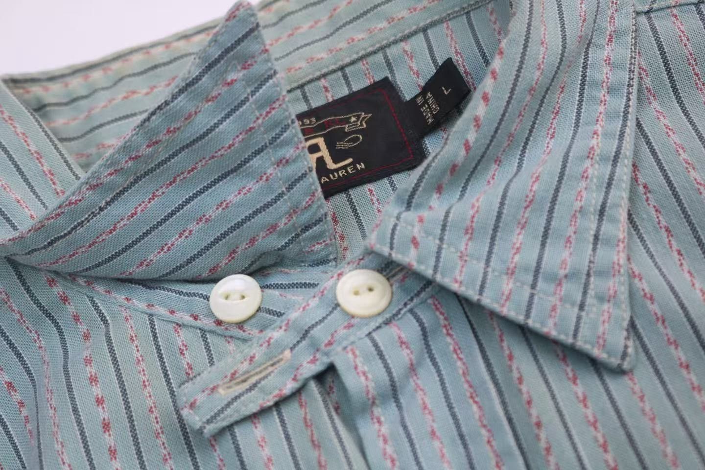 RRL Ralph Lauren RRL Vintage Striped Work Shirt Size US L / EU 52-54 / 3 - 6 Thumbnail