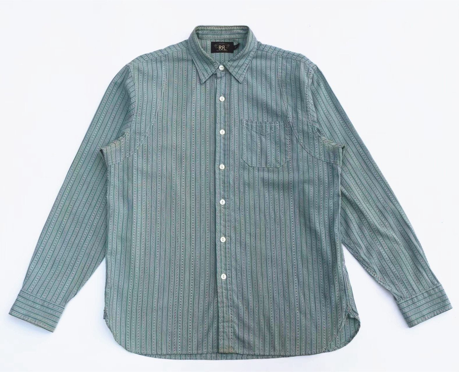 RRL Ralph Lauren RRL Vintage Striped Work Shirt Size US L / EU 52-54 / 3 - 3 Thumbnail