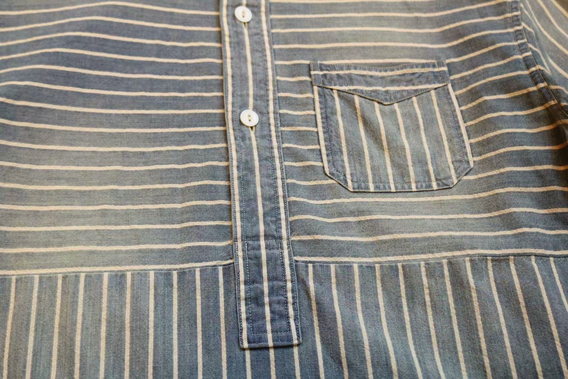 RRL Ralph Lauren RRL Vintage Washed Blue White Stripe Work Shirt Size US S / EU 44-46 / 1 - 5 Thumbnail