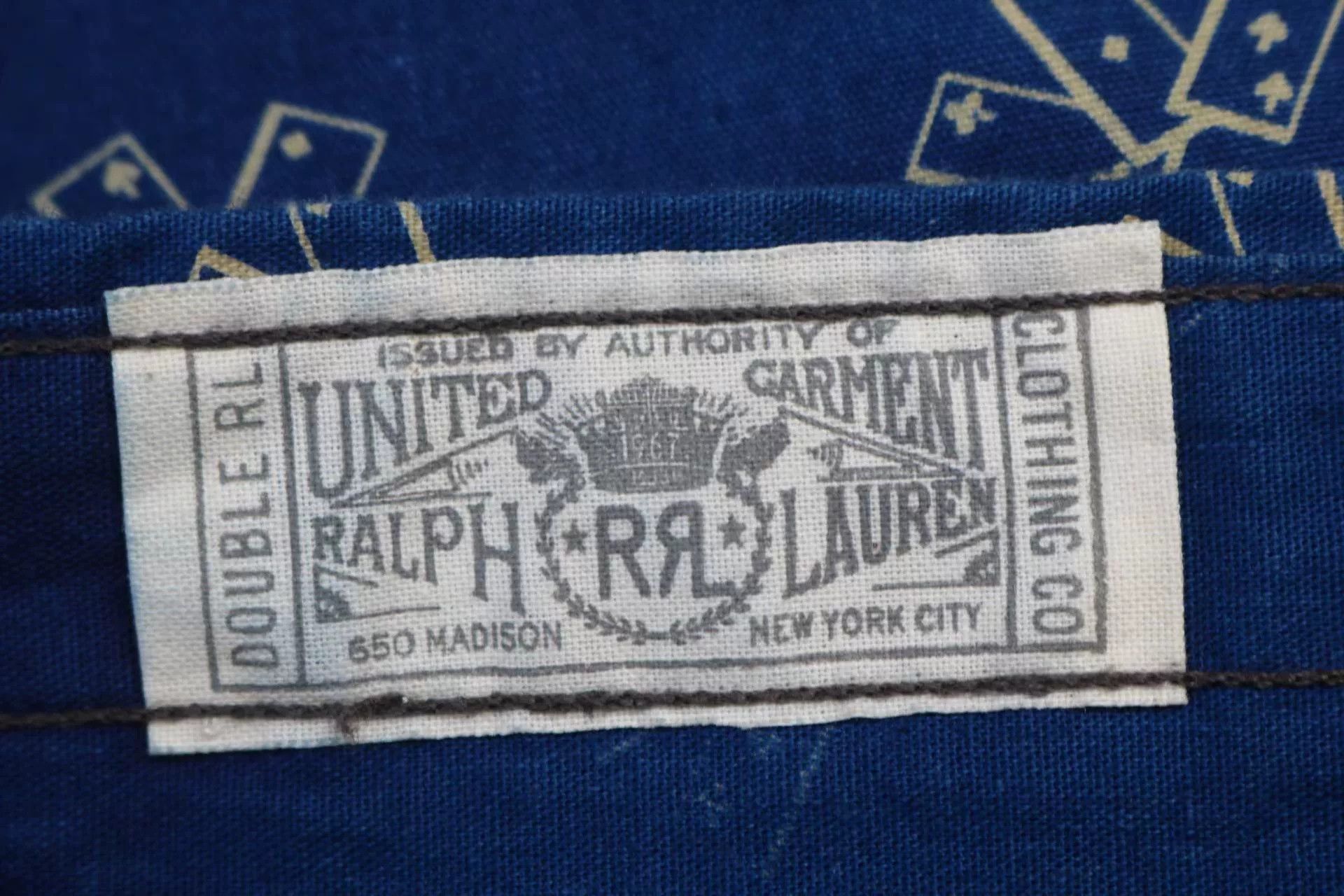RRL Ralph Lauren RRL Vintage Indigo Poker Print Western Shirt Size US L / EU 52-54 / 3 - 8 Thumbnail