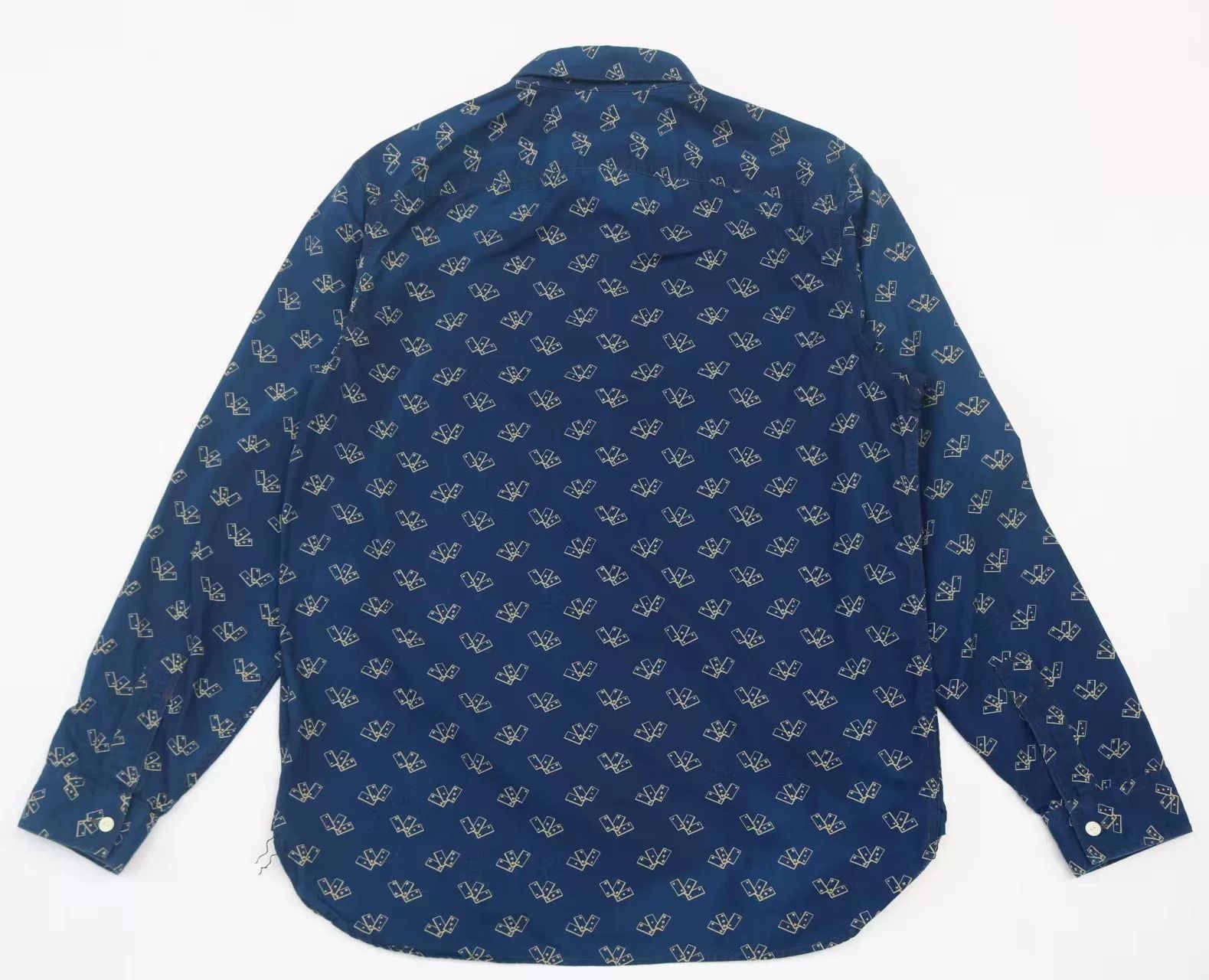 RRL Ralph Lauren RRL Vintage Indigo Poker Print Western Shirt Size US L / EU 52-54 / 3 - 4 Thumbnail