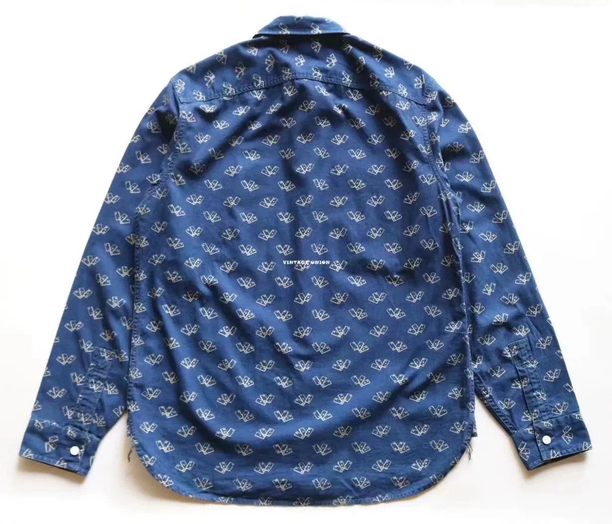 RRL Ralph Lauren RRL Vintage Indigo Poker Print Western Shirt Size US L / EU 52-54 / 3 - 2 Thumbnail