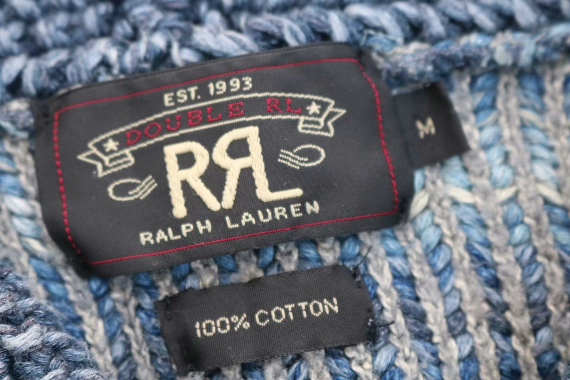 RRL Ralph Lauren RRL Vintage Indigo Stripe Sweater Cardigan Size US M / EU 48-50 / 2 - 6 Thumbnail