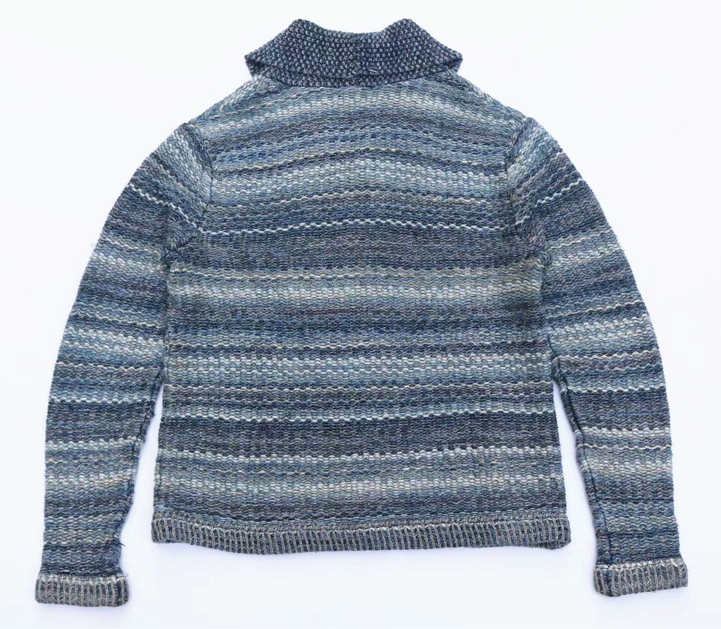 RRL Ralph Lauren RRL Vintage Indigo Stripe Sweater Cardigan Size US M / EU 48-50 / 2 - 2 Thumbnail