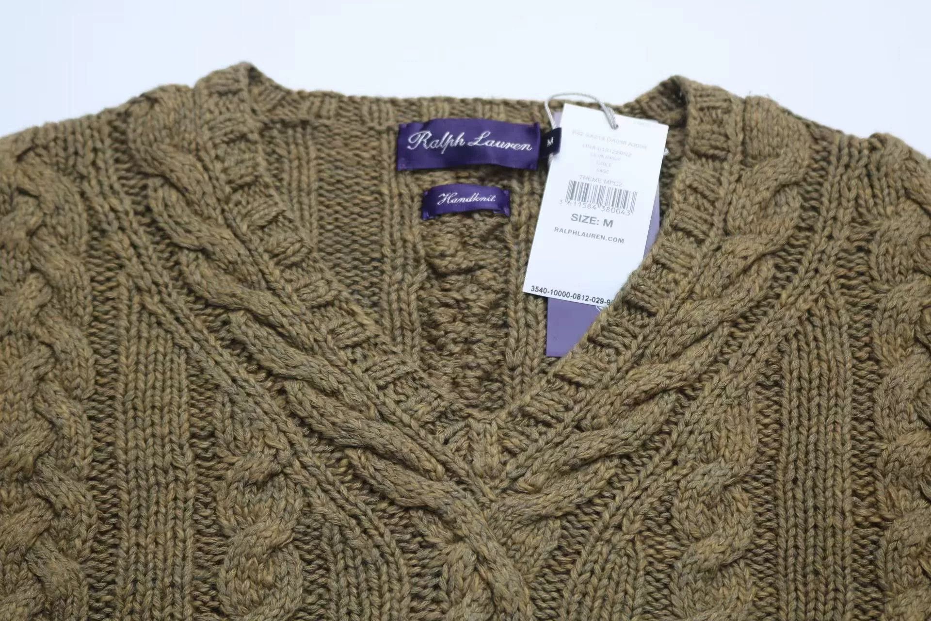 Ralph Lauren Purple Label Ralph Lauren Purple Label Cable V-Neck Sweater Size US M / EU 48-50 / 2 - 3 Thumbnail