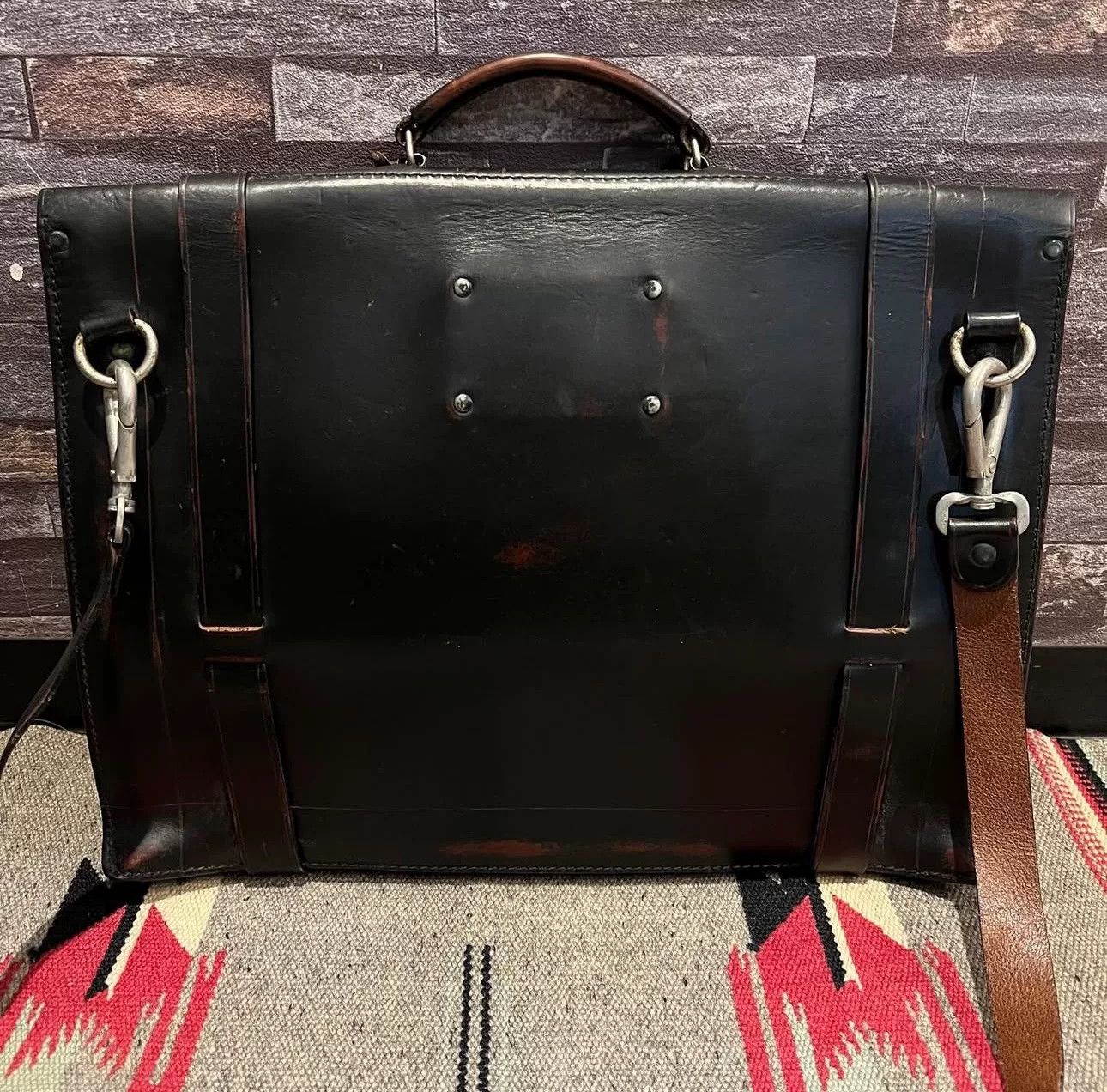 RRL Ralph Lauren RRL Italian Vintage Distressed Leather Briefcase Size ONE SIZE - 2 Thumbnail