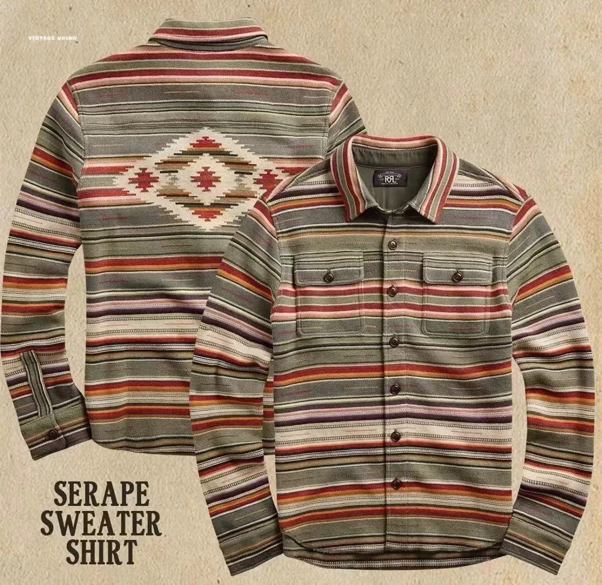 RRL Ralph Lauren RRL Navajo Western Knit Shirt Jacket Size US XL / EU 56 / 4 - 9 Thumbnail