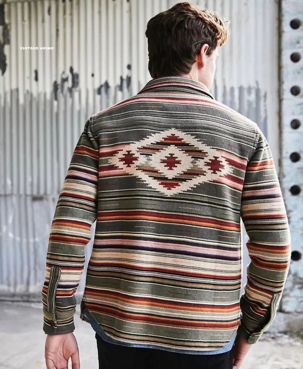 RRL Ralph Lauren RRL Navajo Western Knit Shirt Jacket Size US XL / EU 56 / 4 - 2 Thumbnail