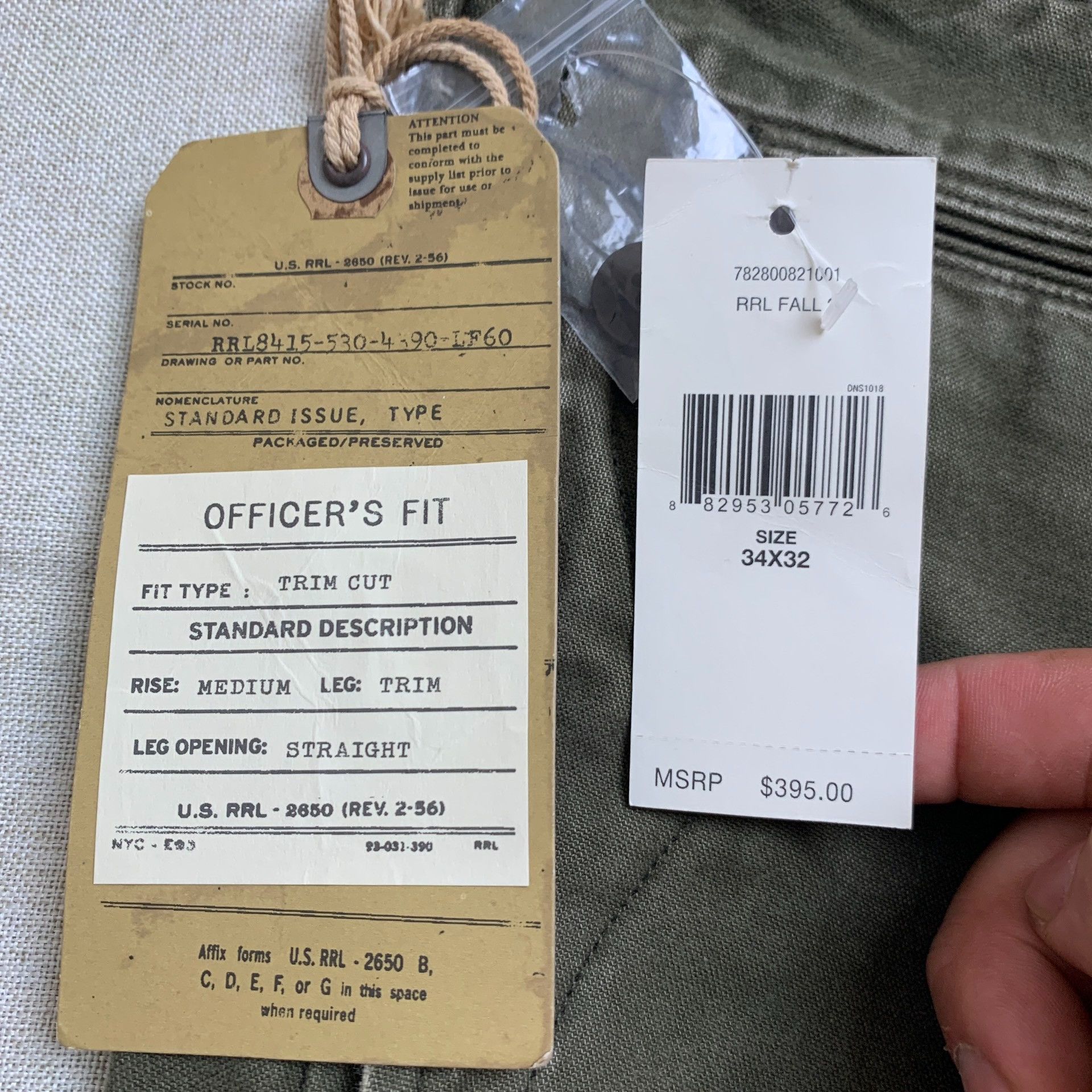 RRL Ralph Lauren Double RL RRL Officer Pants 34x32 Size US 34 / EU 50 - 4 Thumbnail