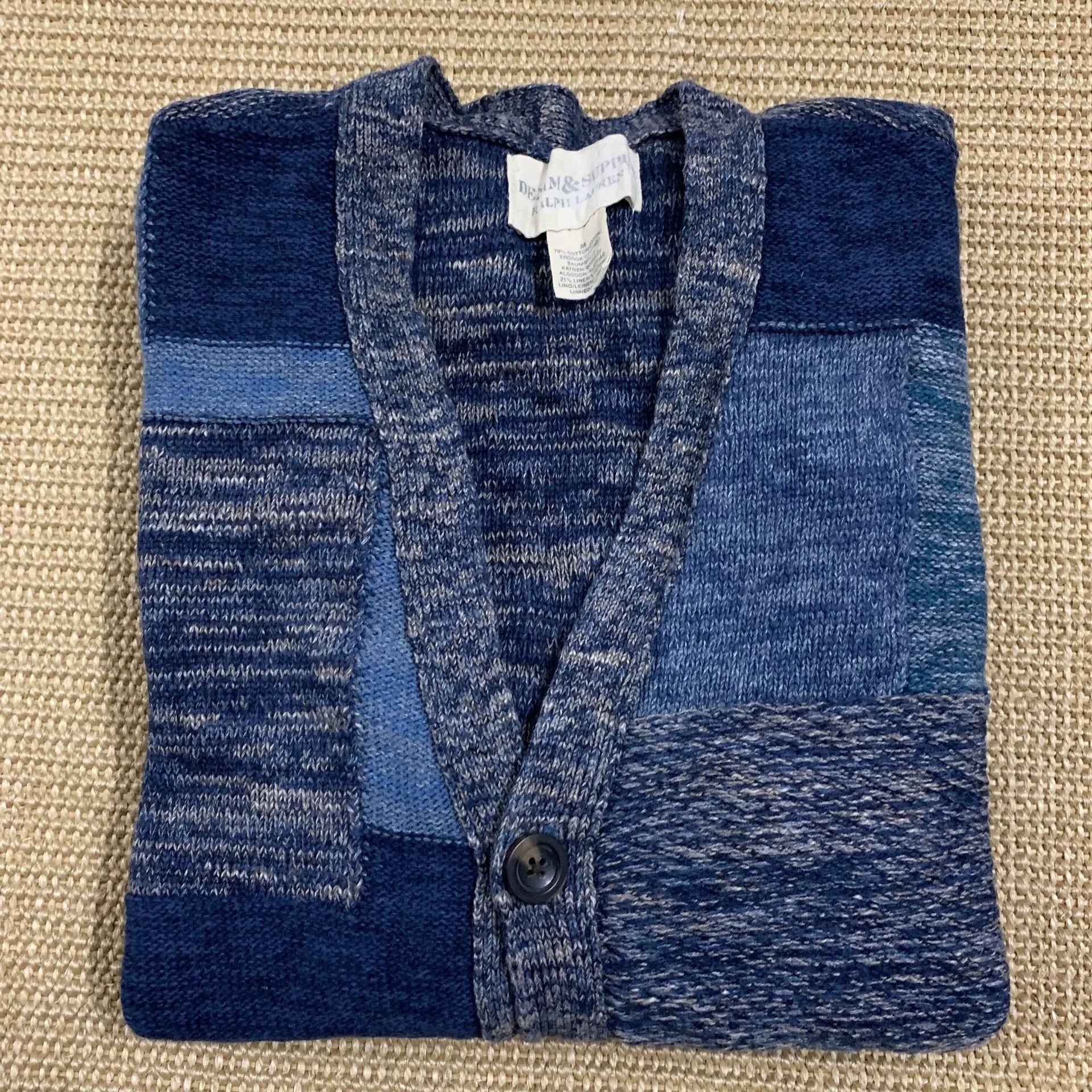 RRL Ralph Lauren Ralph Lauren Denim Supply Indigo Patchwork Cardigan Size US M / EU 48-50 / 2 - 7 Thumbnail