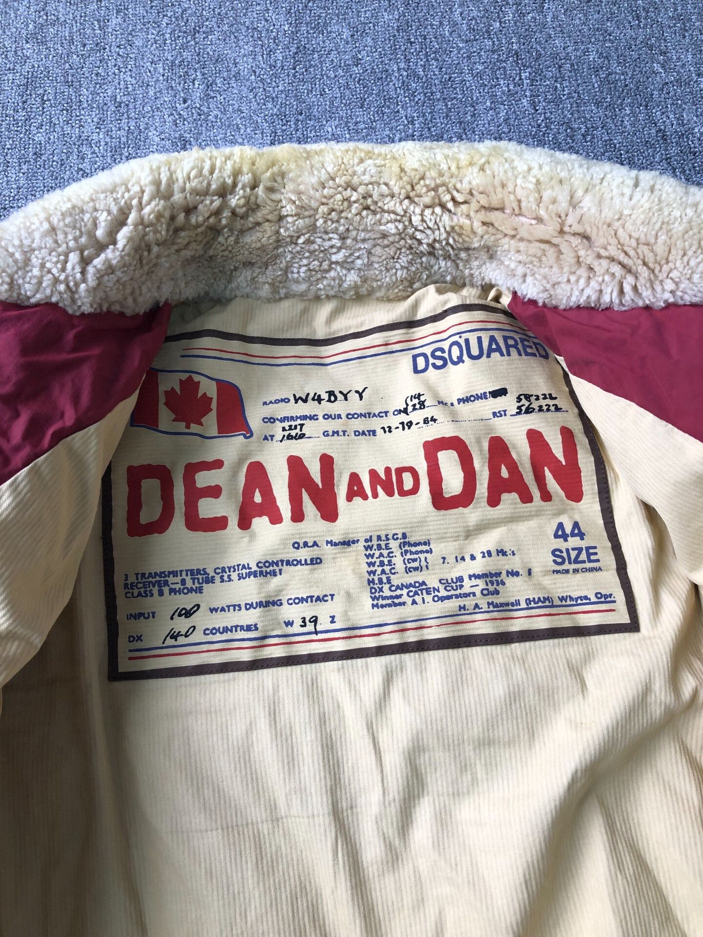 Dsquared2 Dsquared2 Red Shearling Collar Vintage Down Jacket Size US M / EU 48-50 / 2 - 7 Thumbnail