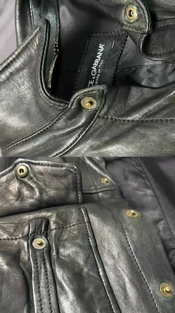 Dolce & Gabbana Dolce & Gabbana Leather Shirt Jacket Size US S / EU 44-46 / 1 - 7 Thumbnail