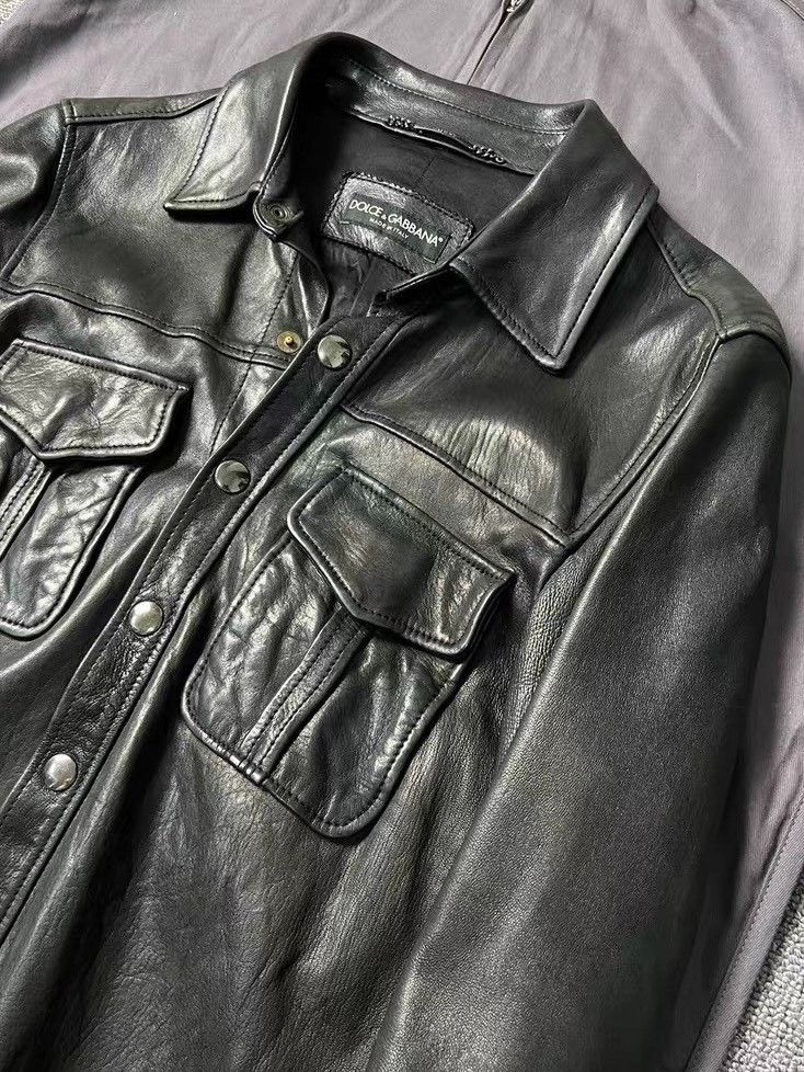Dolce & Gabbana Dolce & Gabbana Leather Shirt Jacket Size US S / EU 44-46 / 1 - 5 Thumbnail